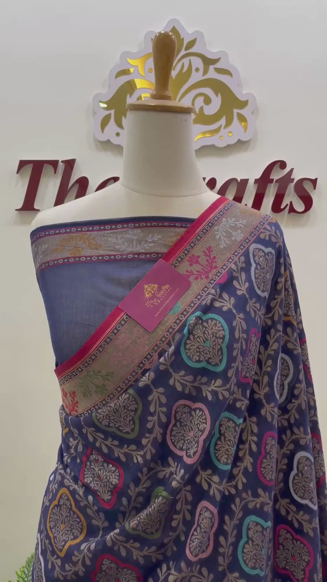 Pure Ektara Cotton Jamdani Banarasi Saree - Tilfi
