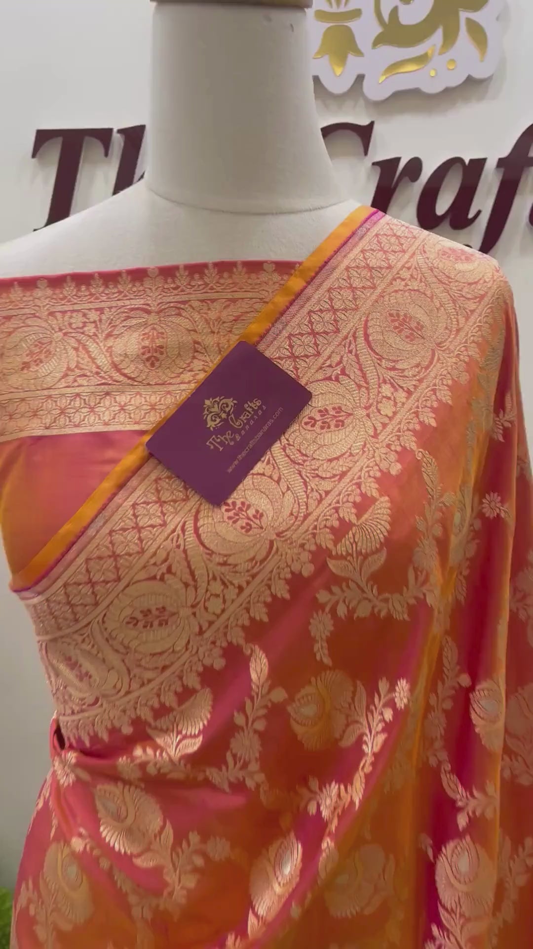 Pure Katan Silk Handloom Banarasi Saree - All Over Sona Rupa Jaal Work