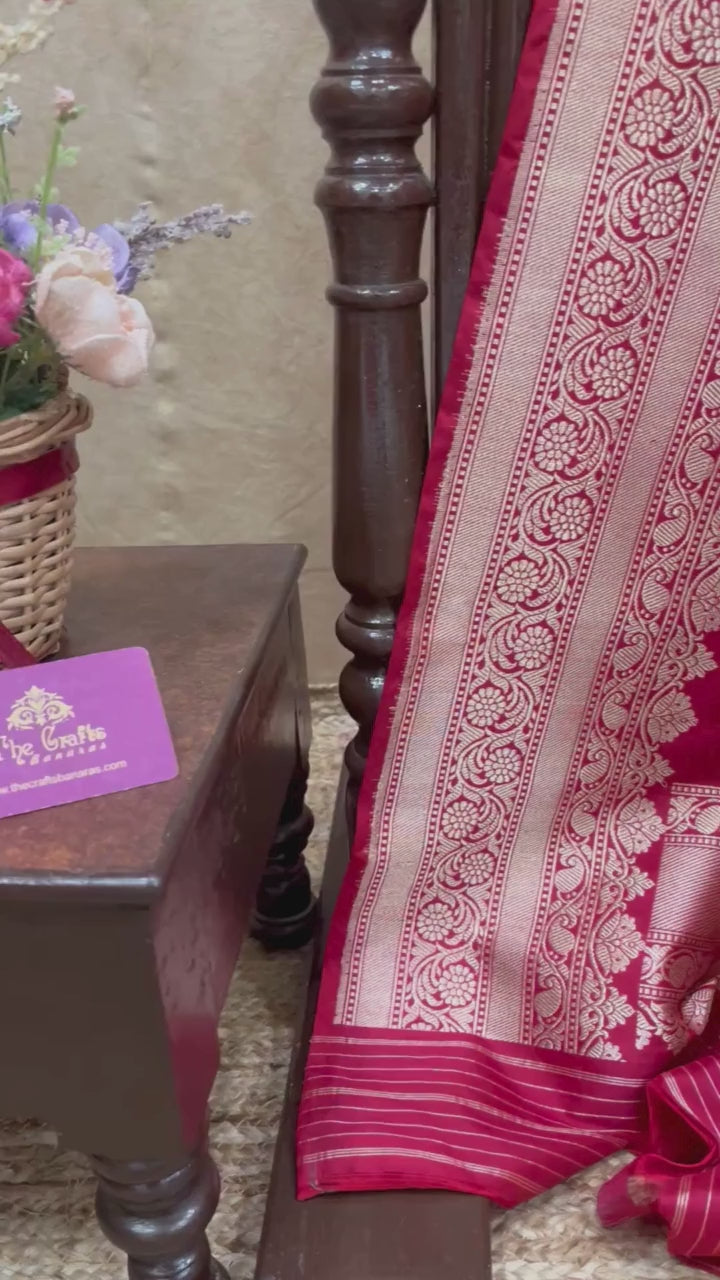 Rangkat Pure Katan Silk Handloom Banarasi Saree - with kadhua work