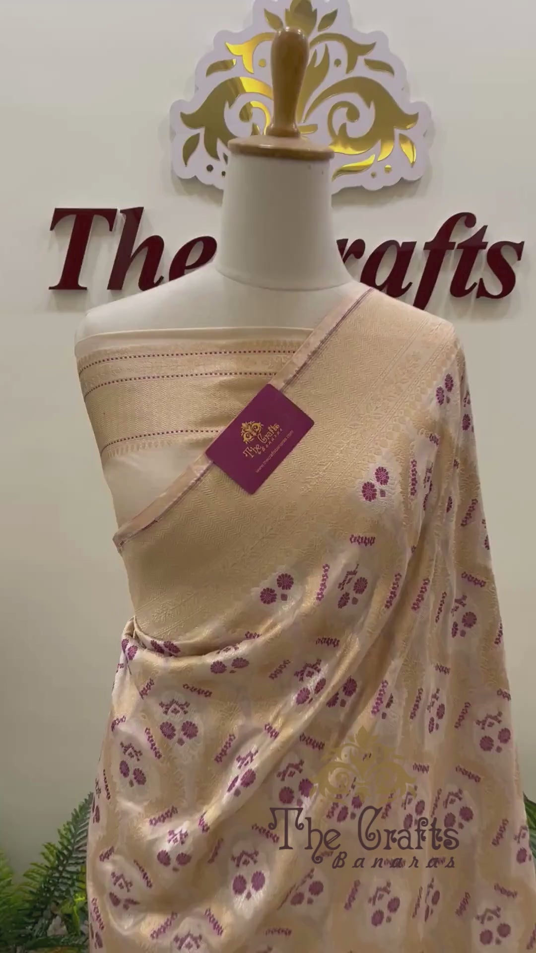 Nita Ambani in Pure Katan Silk Handloom Banarasi Saree - Jaal with Meenakari