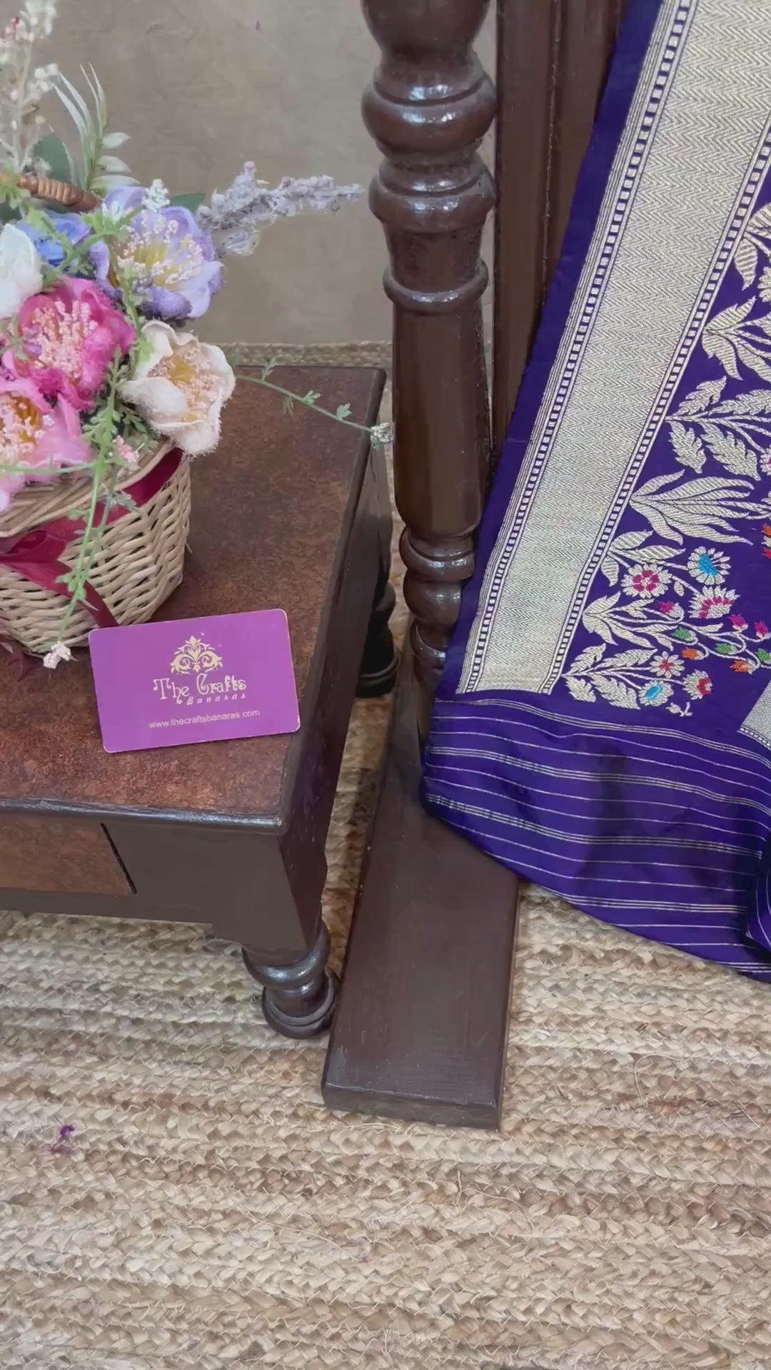 Pure Katan Silk Handloom Banarasi Saree - with kadhua meenakari motifs