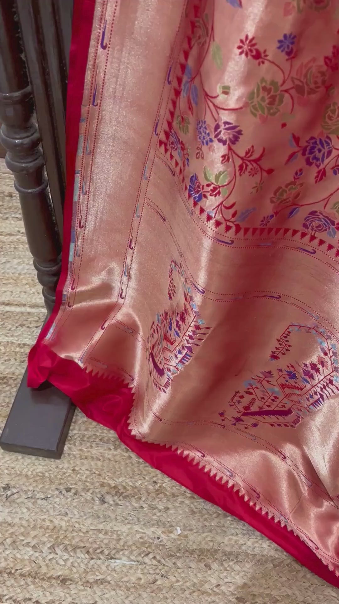 Pure Katan Tissue Silk Handloom Banarasi Saree - Tanchui Brocade Meena