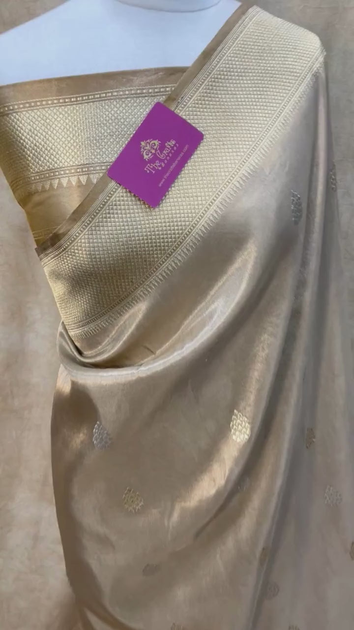 Pure Tissue Silk Handloom Banarasi Saree - with kadhua sona rupa motifs