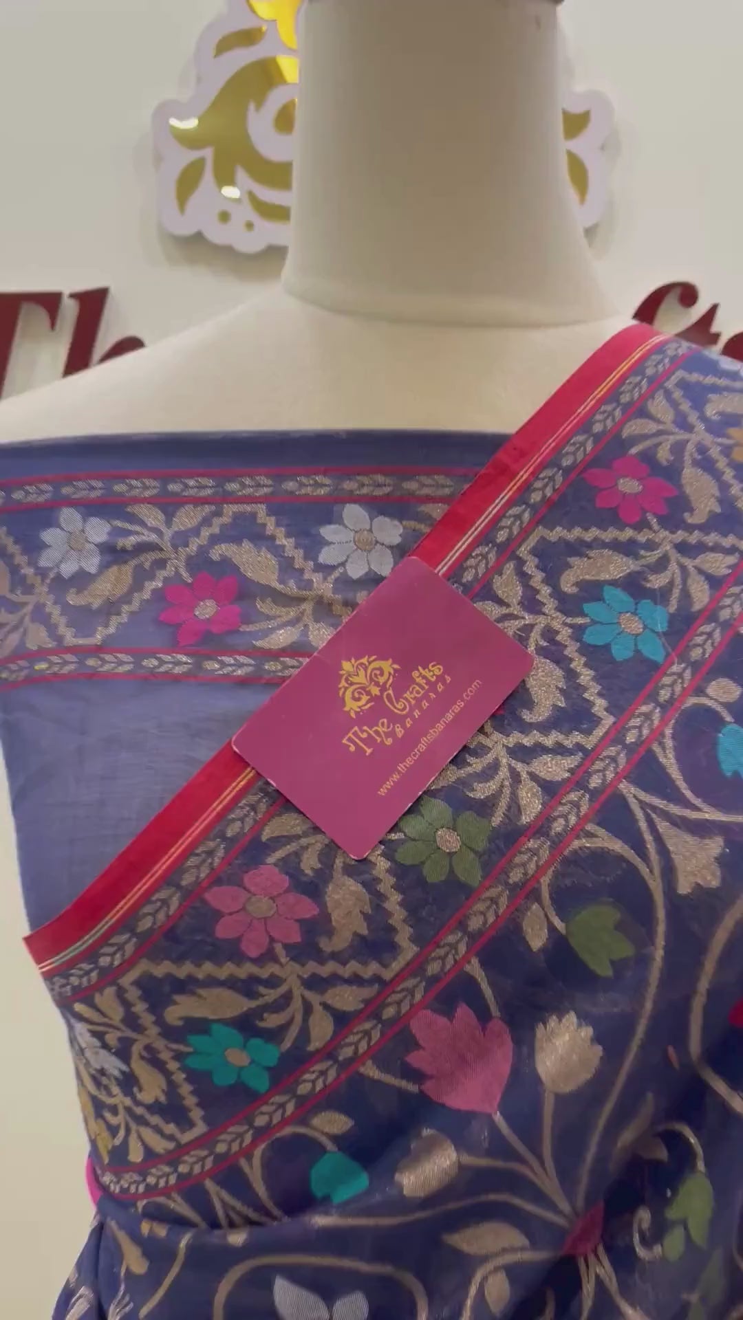 Pure Ektara Cotton Jamdani Banarasi Saree - Tilfi