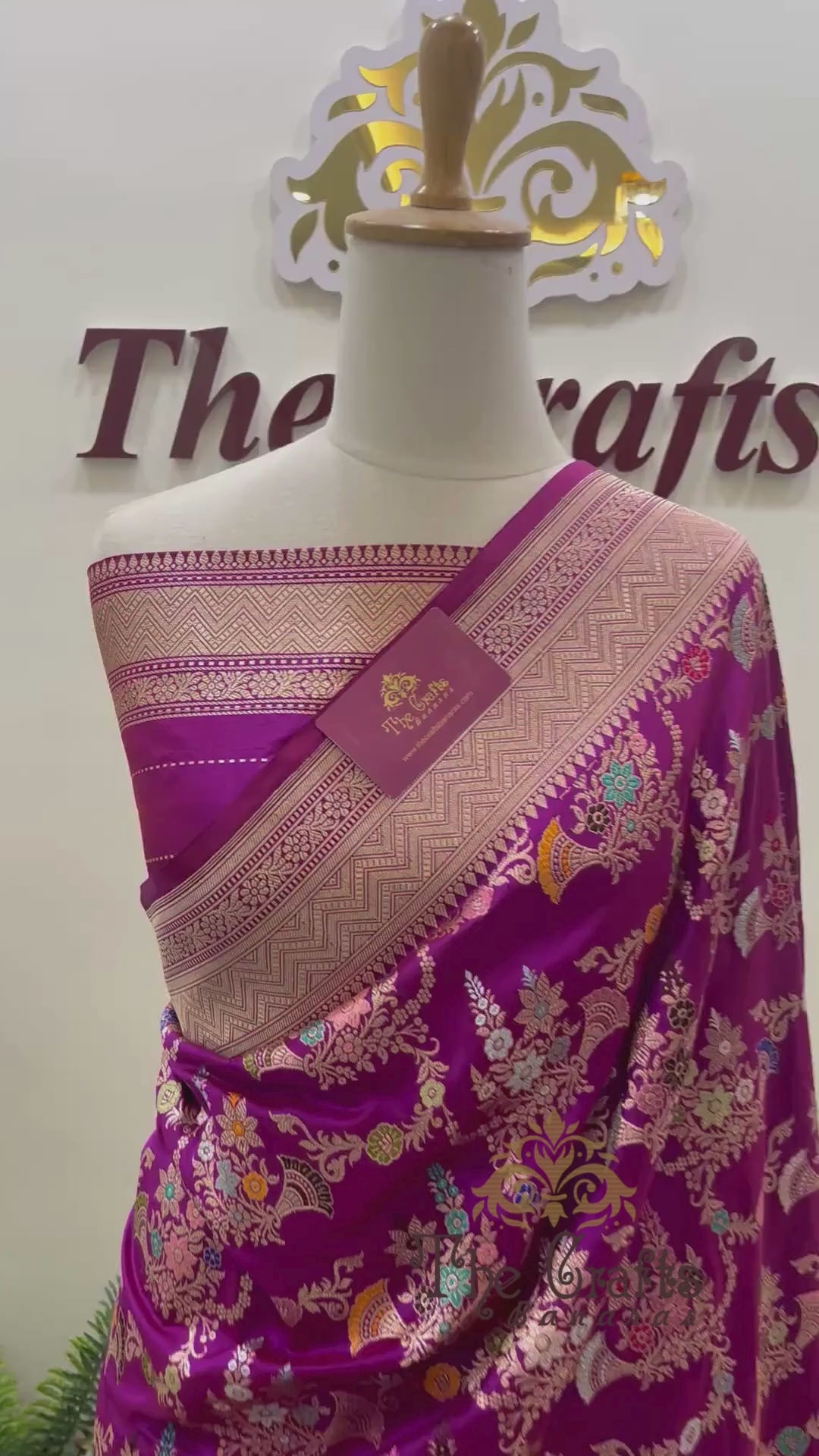 Pure Katan Silk Handloom Banarasi Saree - All Over Kadiyal Multimeena Jangla