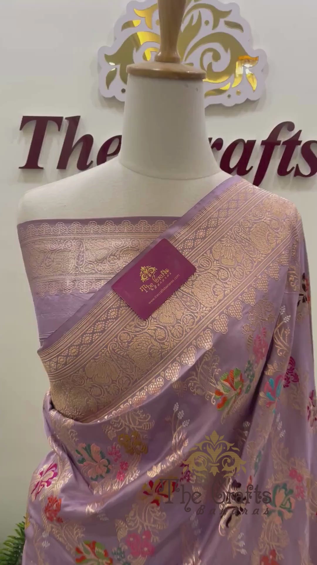 Pure Katan Silk Handloom Banarasi Saree - All Over Kadiyal Multimeena Jangla