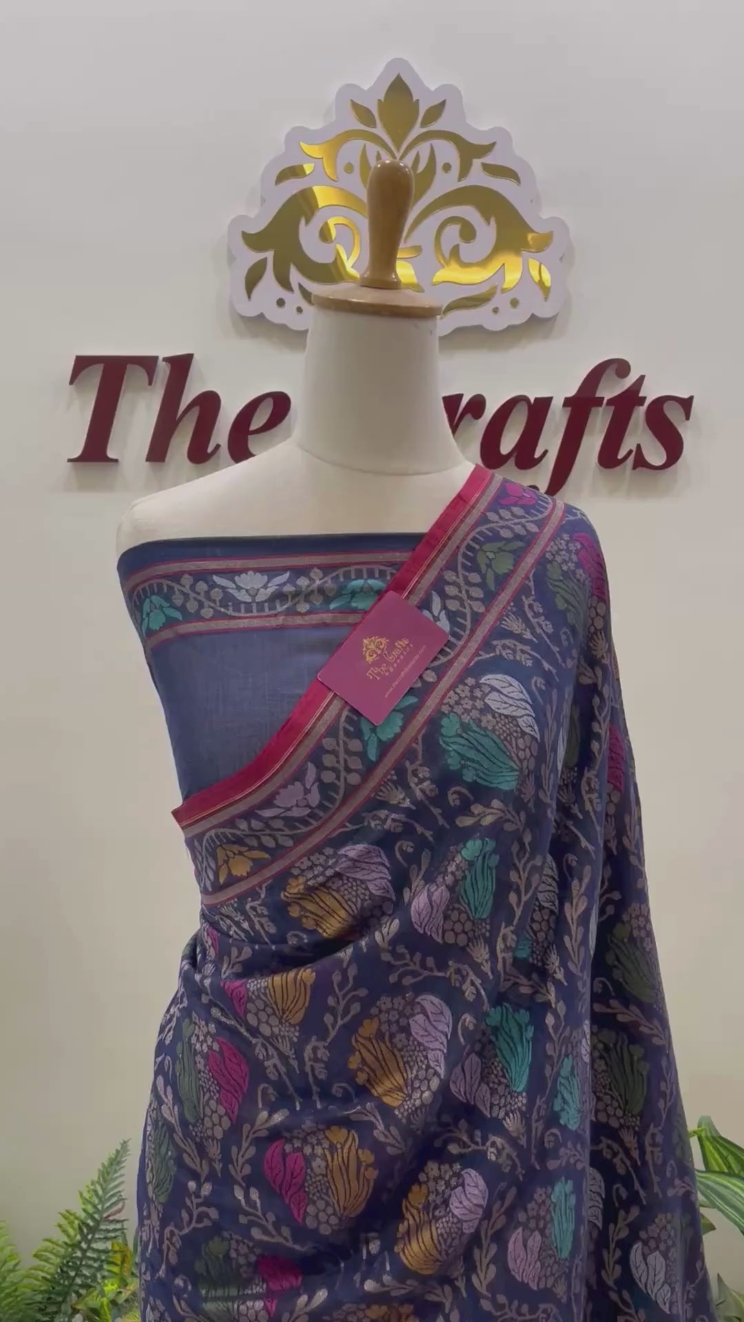 Pure Ektara Cotton Jamdani Banarasi Saree - Tilfi