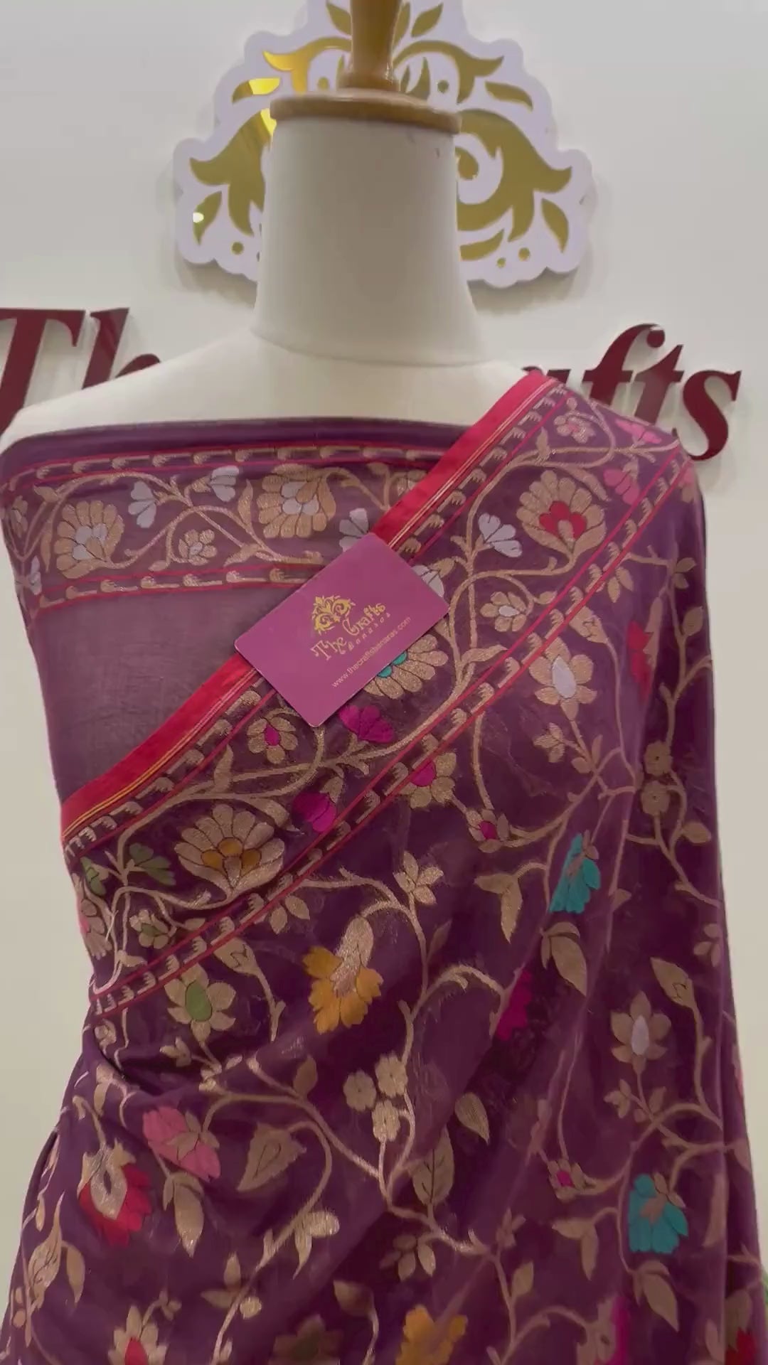 Pure Ektara Cotton Jamdani Banarasi Saree - Tilfi