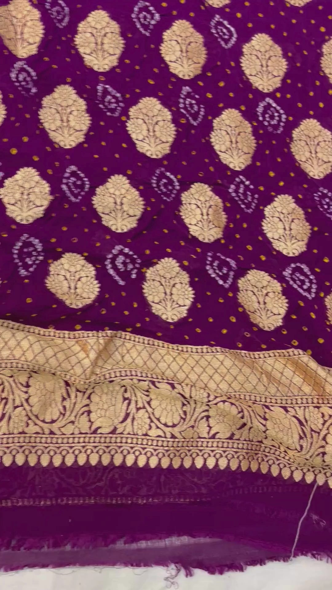 Pure Georgette Banarasi Bandhej Dress Material