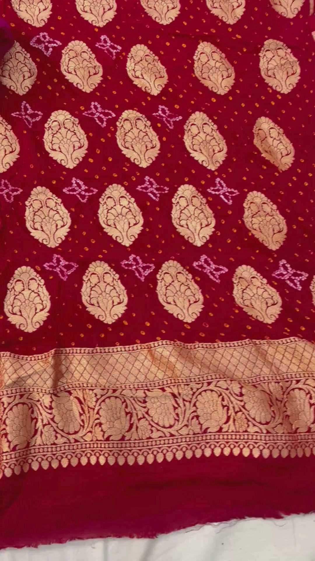 Pure Georgette Banarasi Bandhej Dress Material