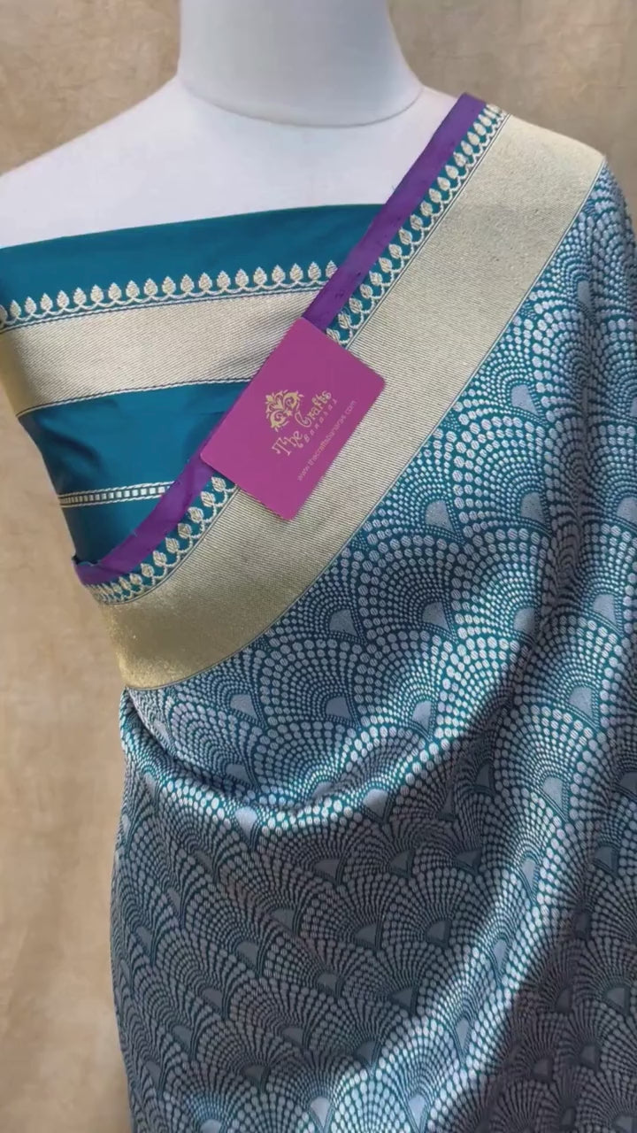 Pure Katan Silk Handloom Banarasi Saree - Kadhua Tanchui Brocade Meena