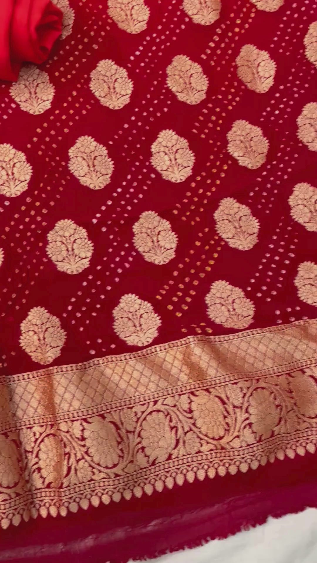 Pure Georgette Banarasi Bandhej Dress Material