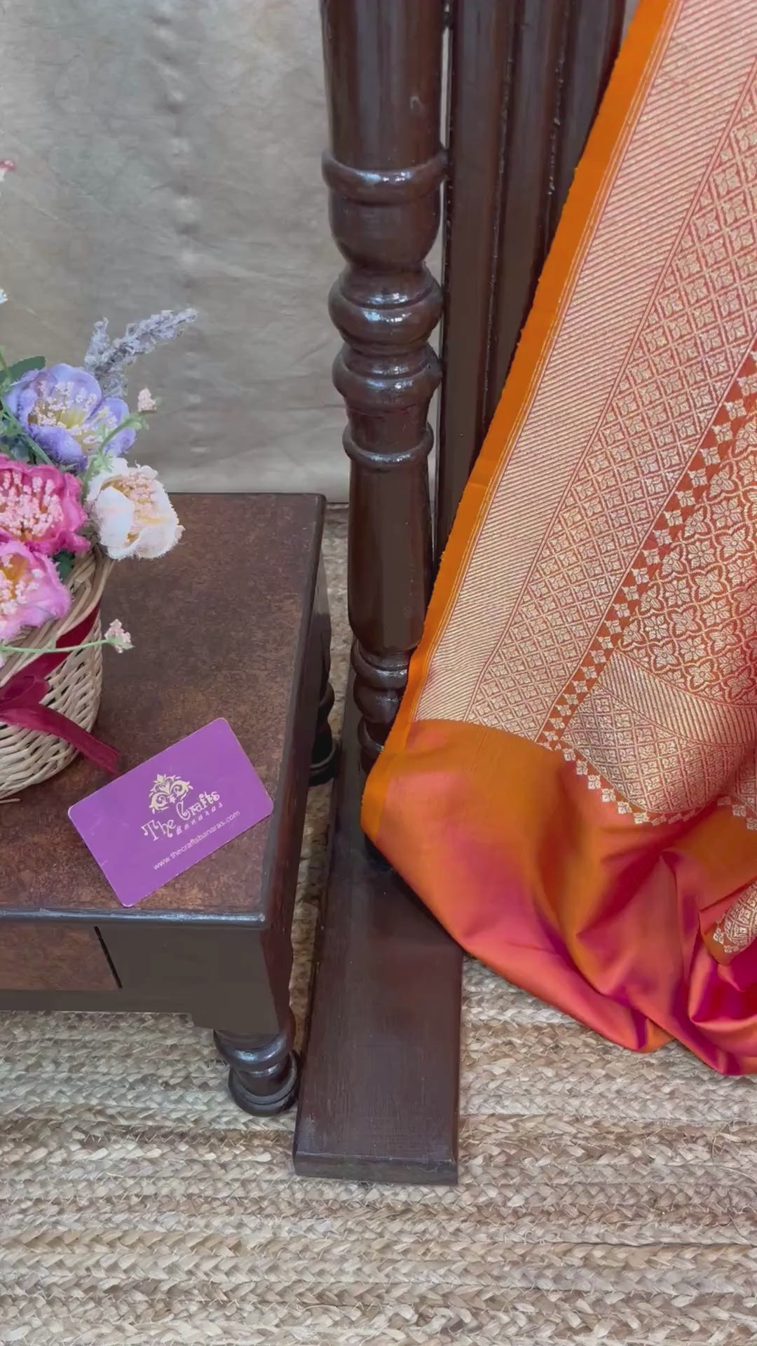 Pure Katan Silk Handloom Banarasi Saree - All Over Kadiyal Jaal Work