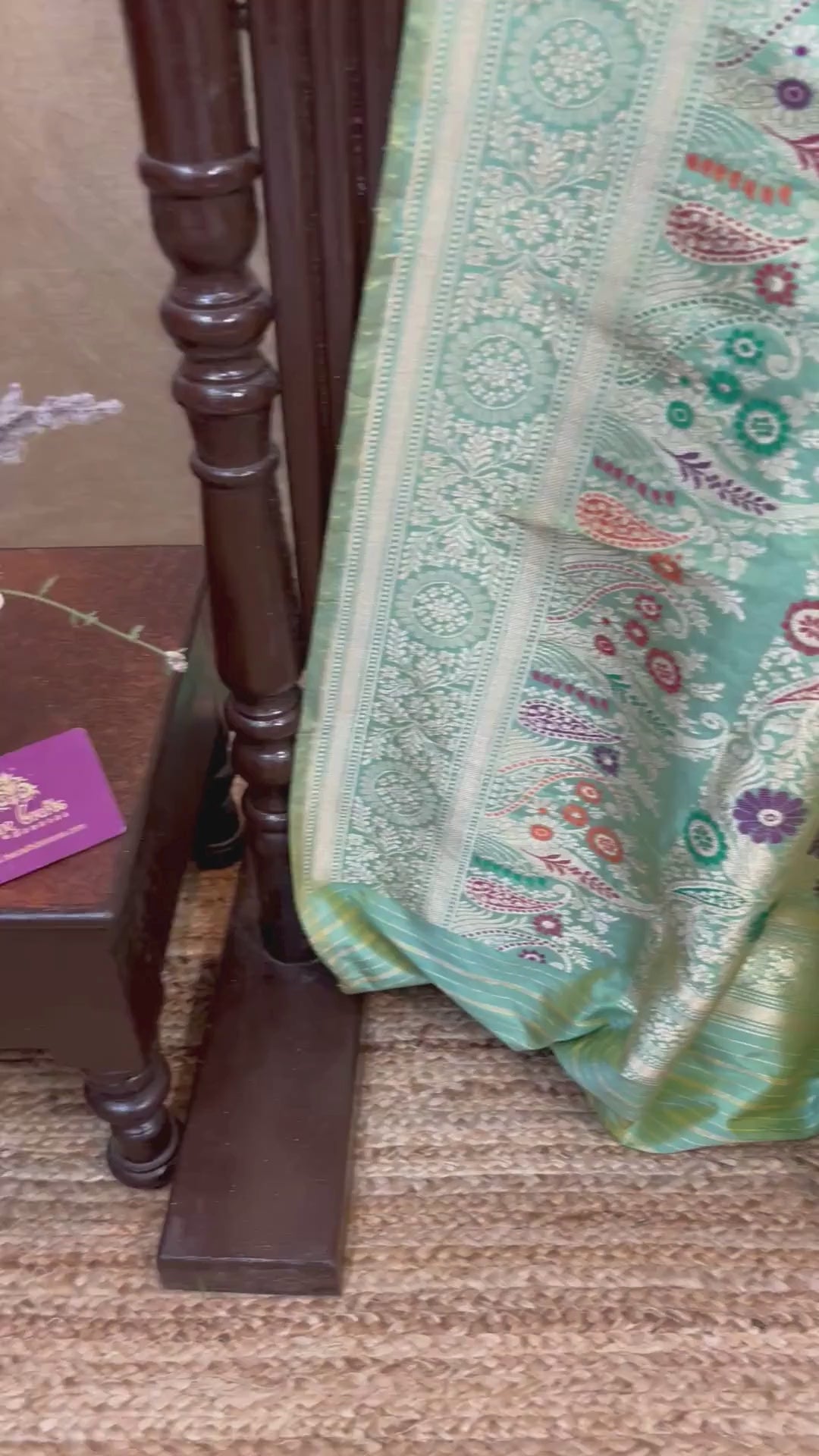 Pure Katan Silk Handloom Banarasi Saree - with kadhua meenakari motifs