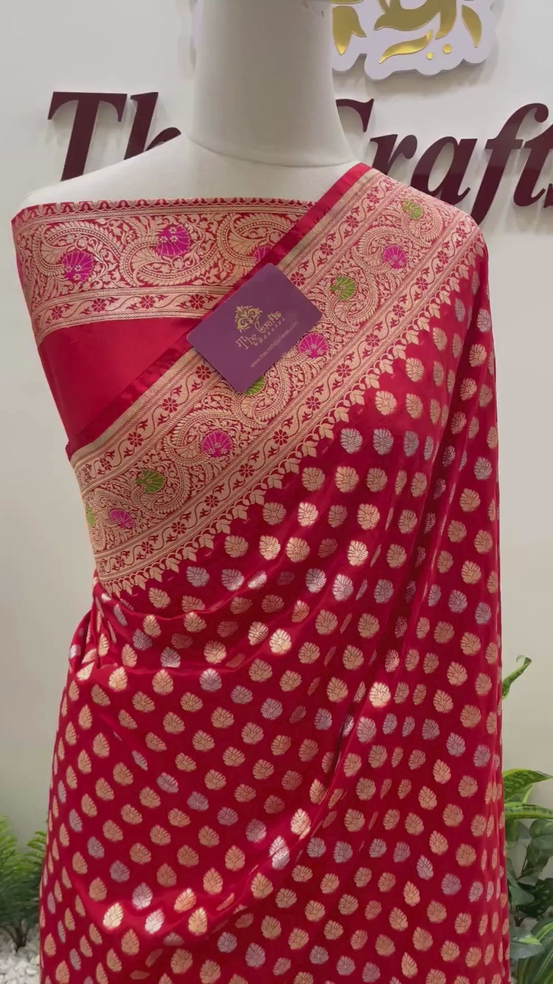 Pure Katan Silk Handloom Banarasi Saree - All Over Sona Rupa Jaal Work