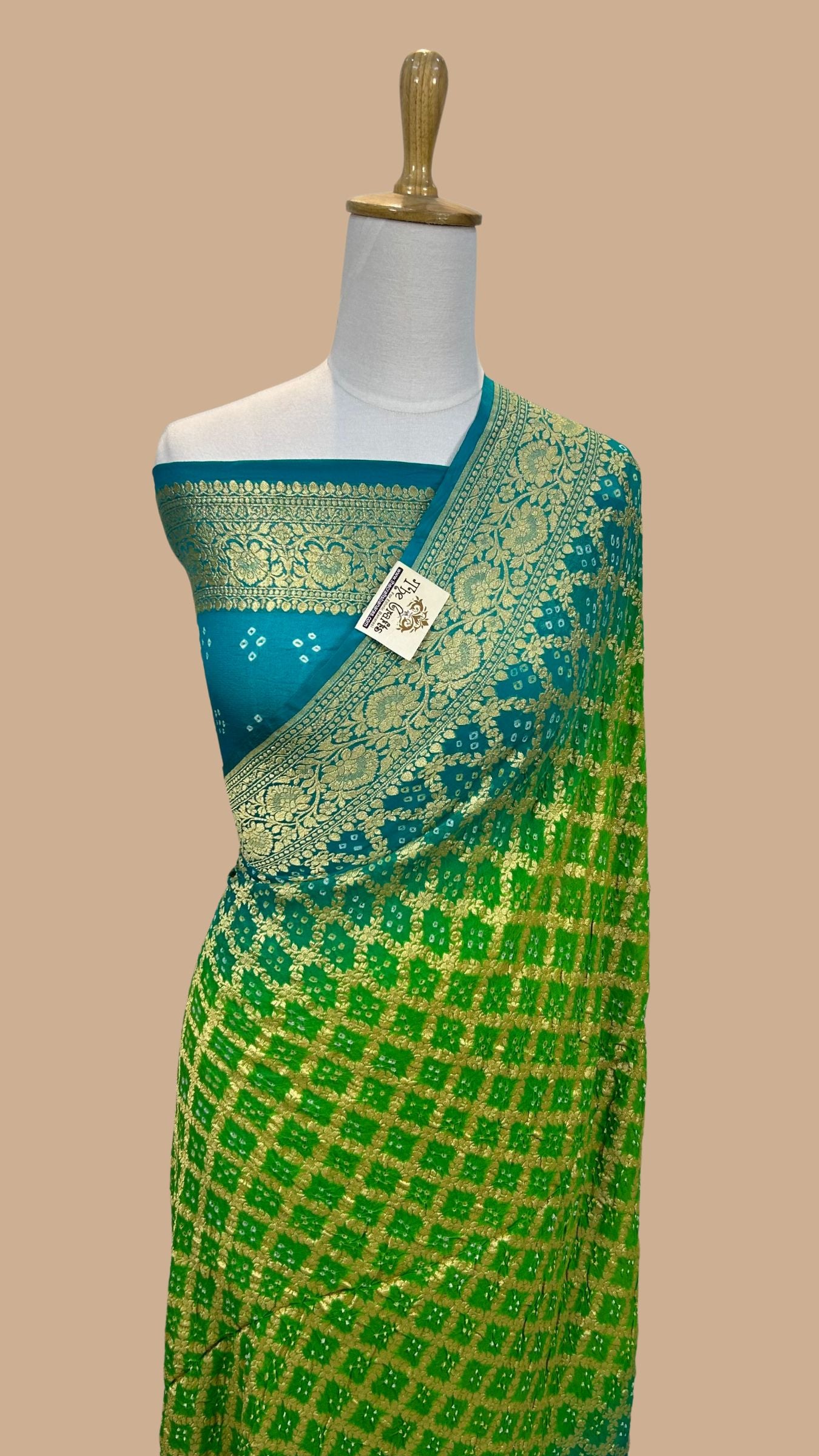 Pure Georgette Banarasi Handloom Bandhej Saree