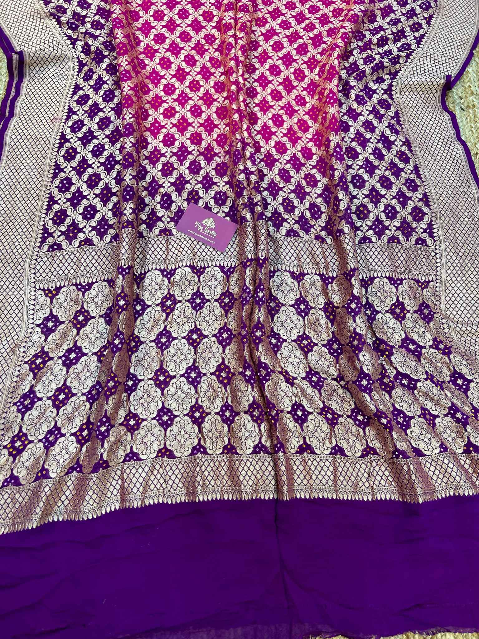 Khaddi Georgette Banarasi Handloom Bandhej Dupatta