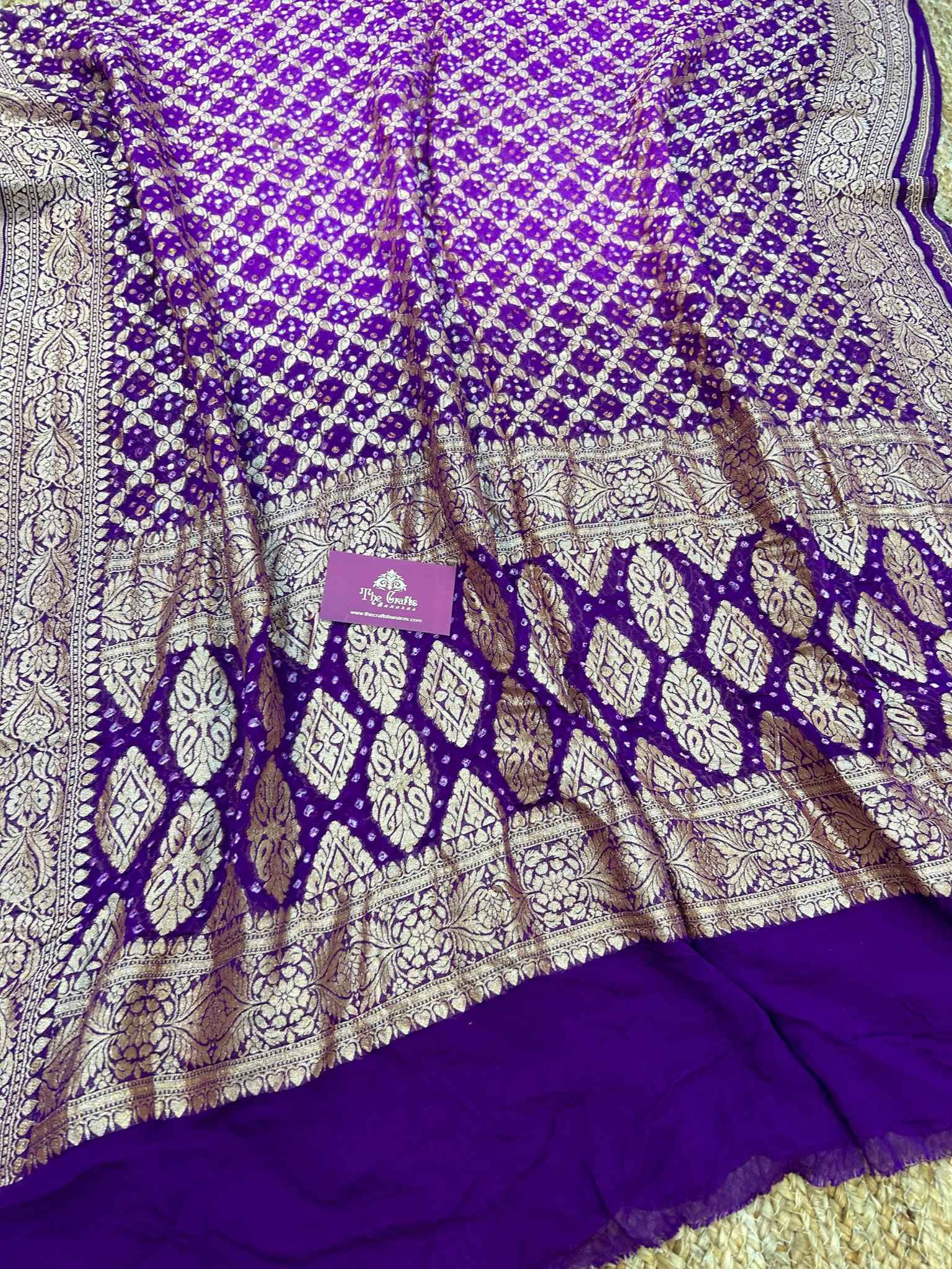 Khaddi Georgette Banarasi Handloom Bandhej Dupatta