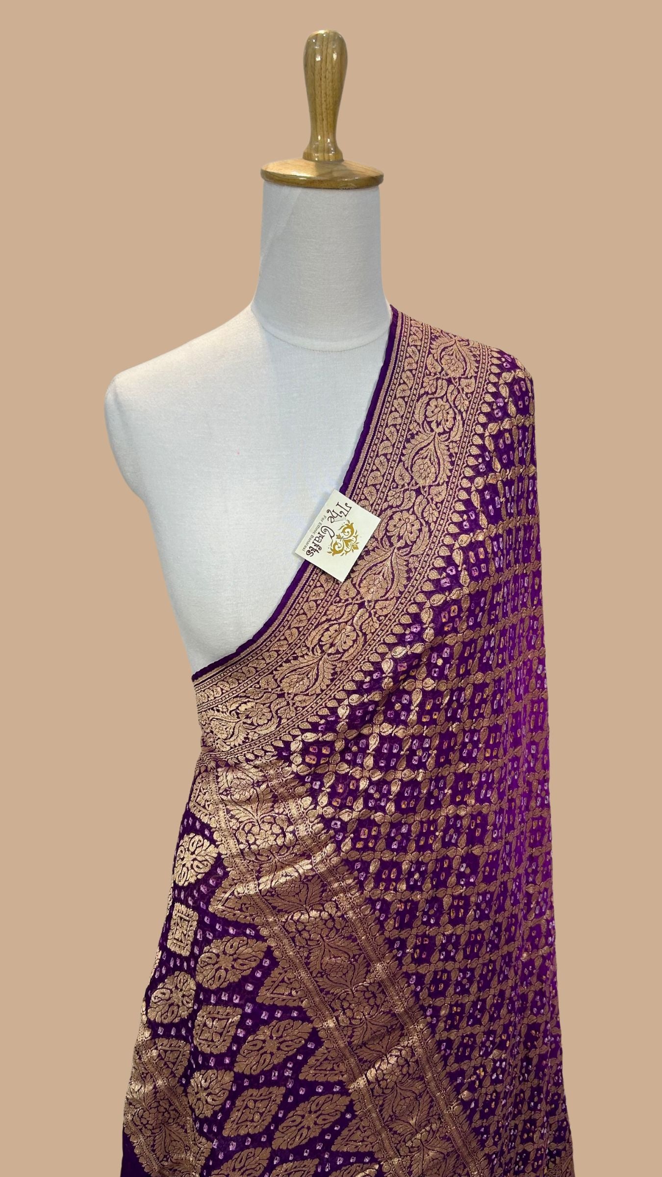 Khaddi Georgette Banarasi Handloom Bandhej Dupatta