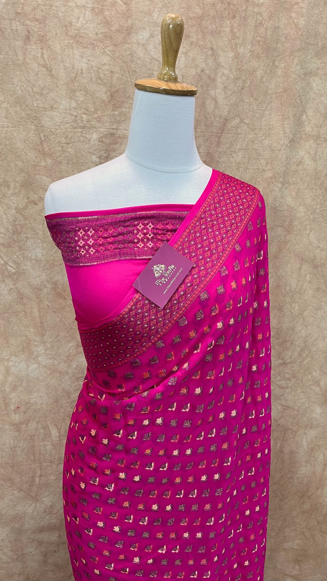 Pure Khaddi Chiffon Banarasi Saree