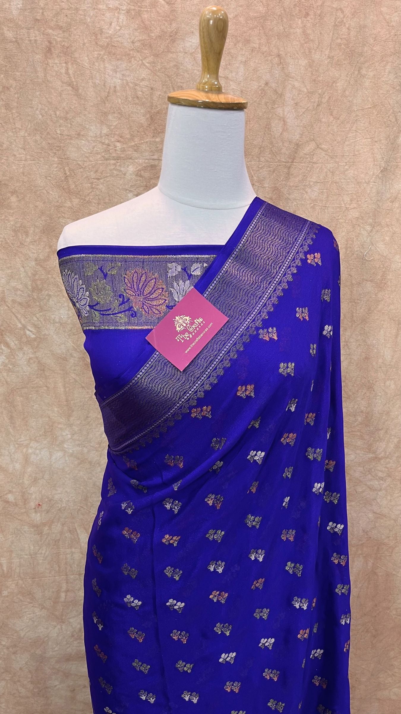 Pure Khaddi Chiffon Banarasi Saree