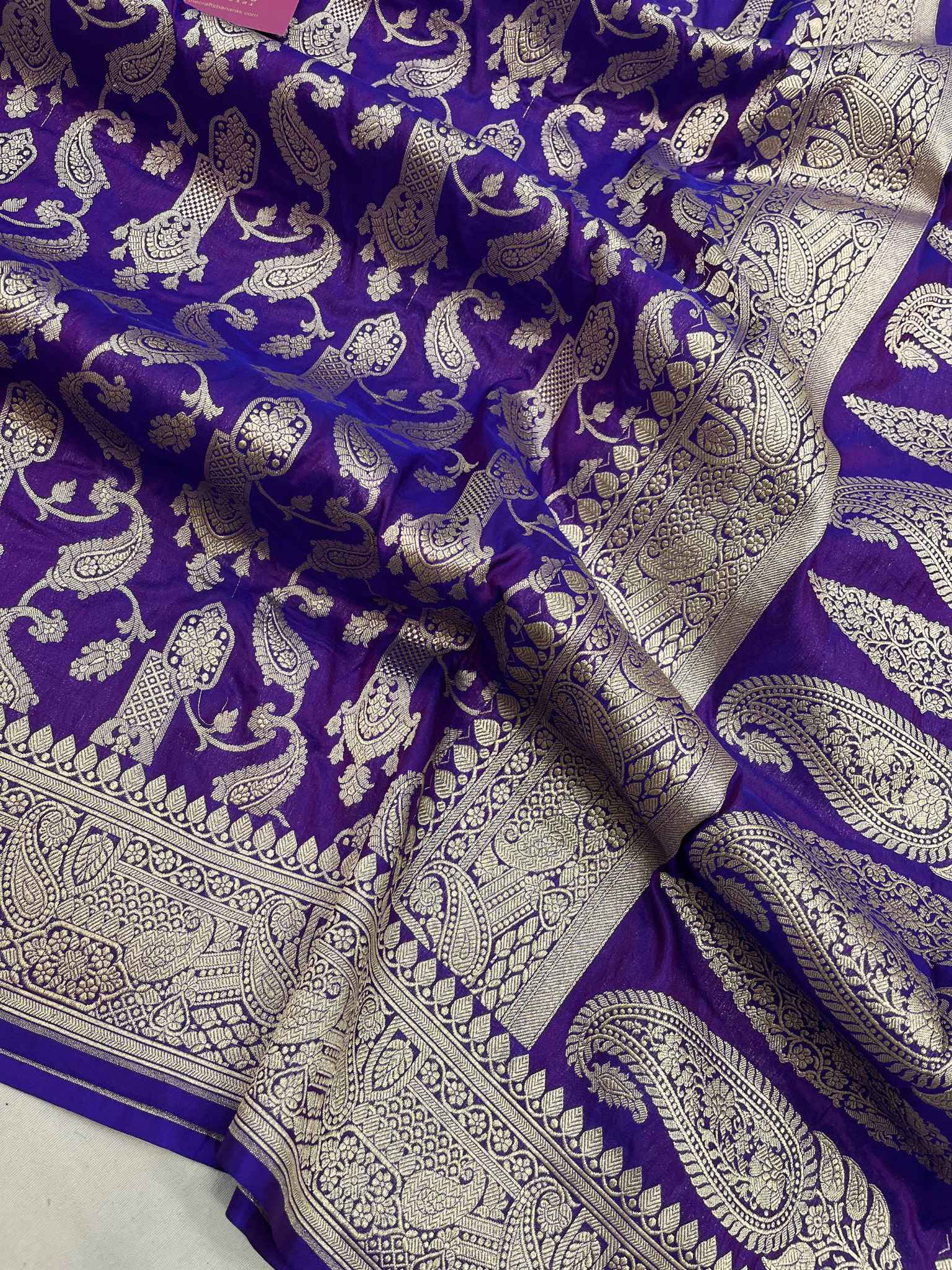 Pure Katan Silk Handloom Banarasi Saree - Jaal work