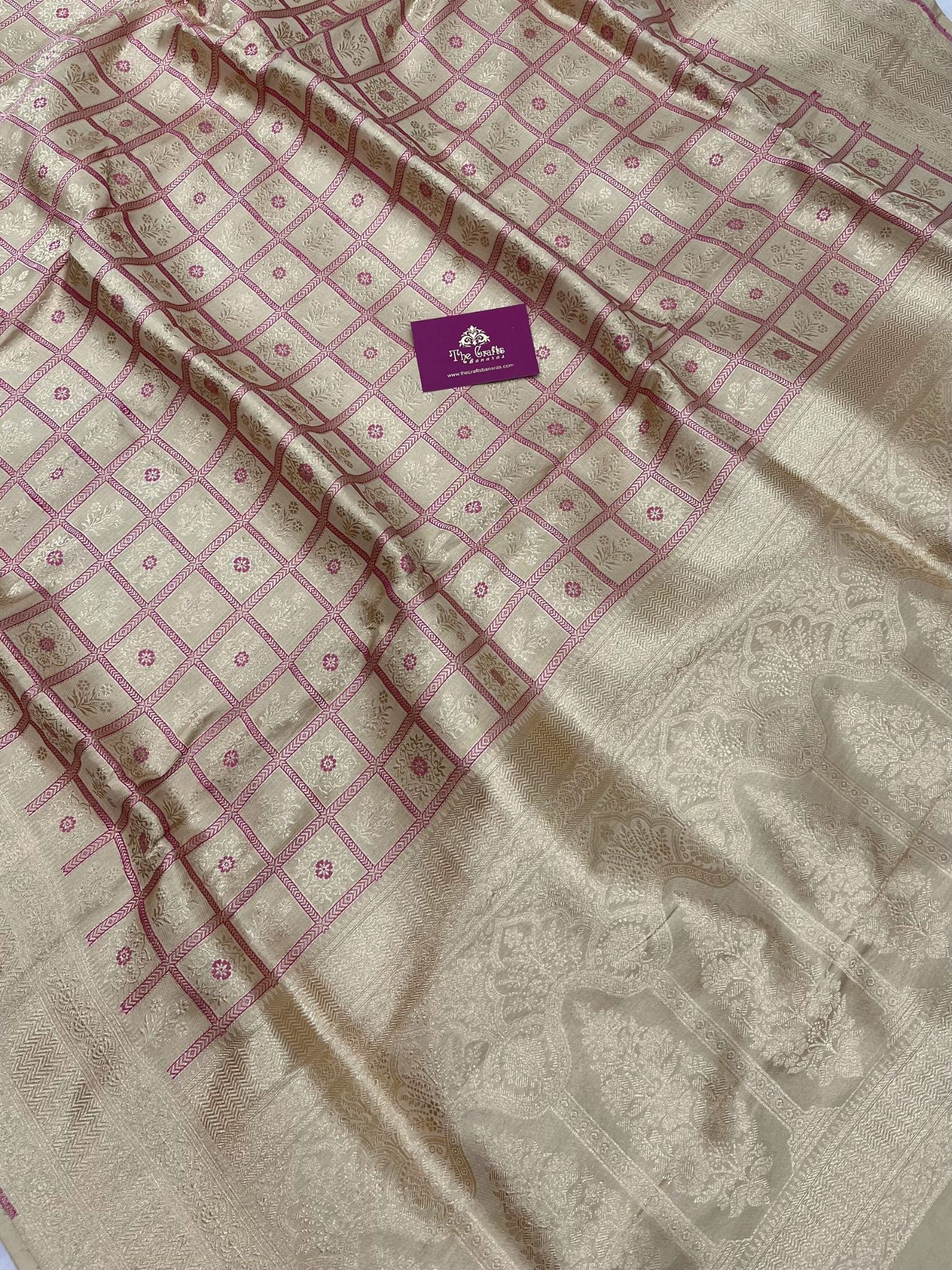 Pure Katan Silk Handloom Banarasi Saree - Tanchui Brocade Meena