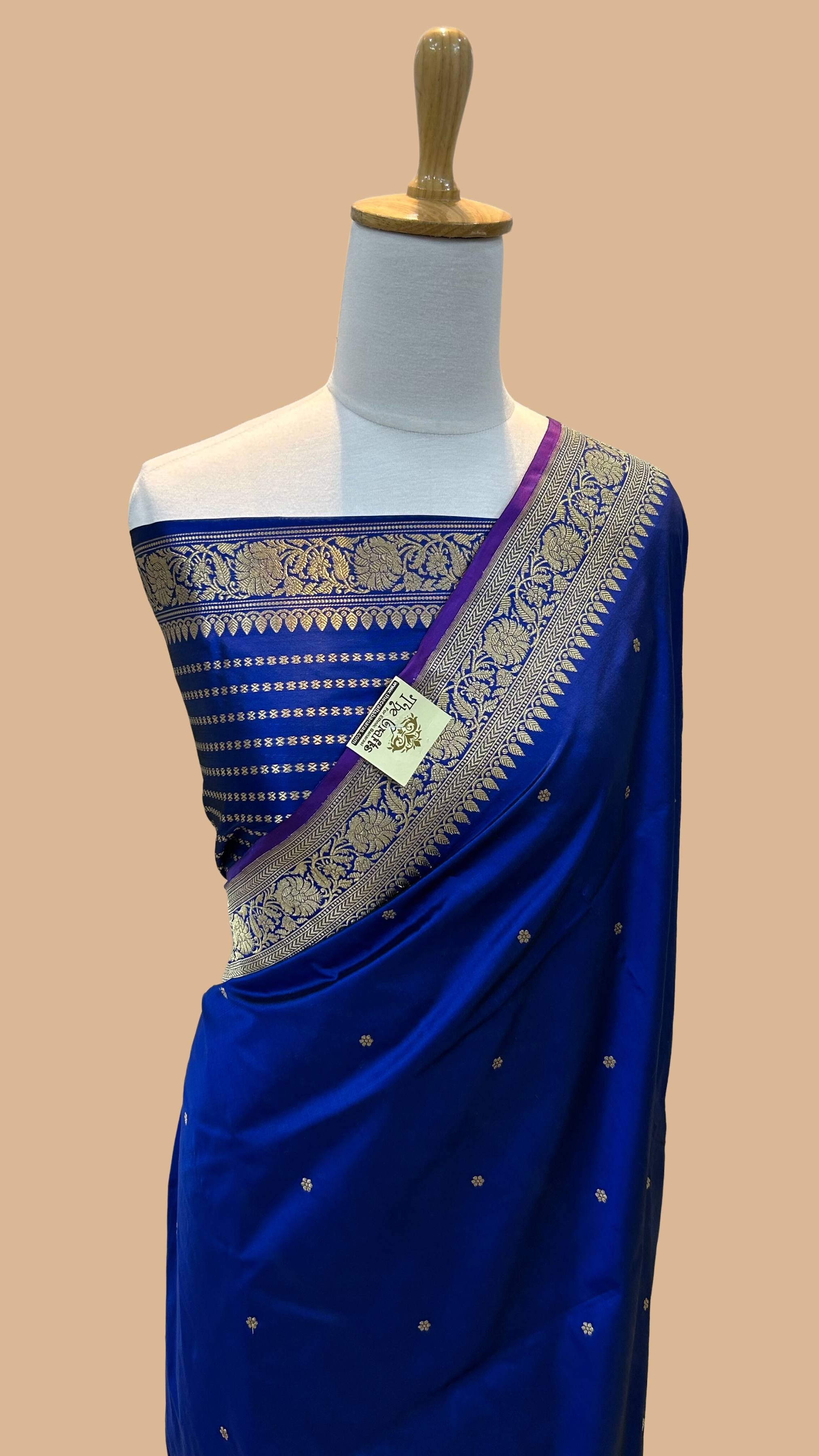 Pure Katan Silk Handloom Banarasi Saree - with kadhua border buti