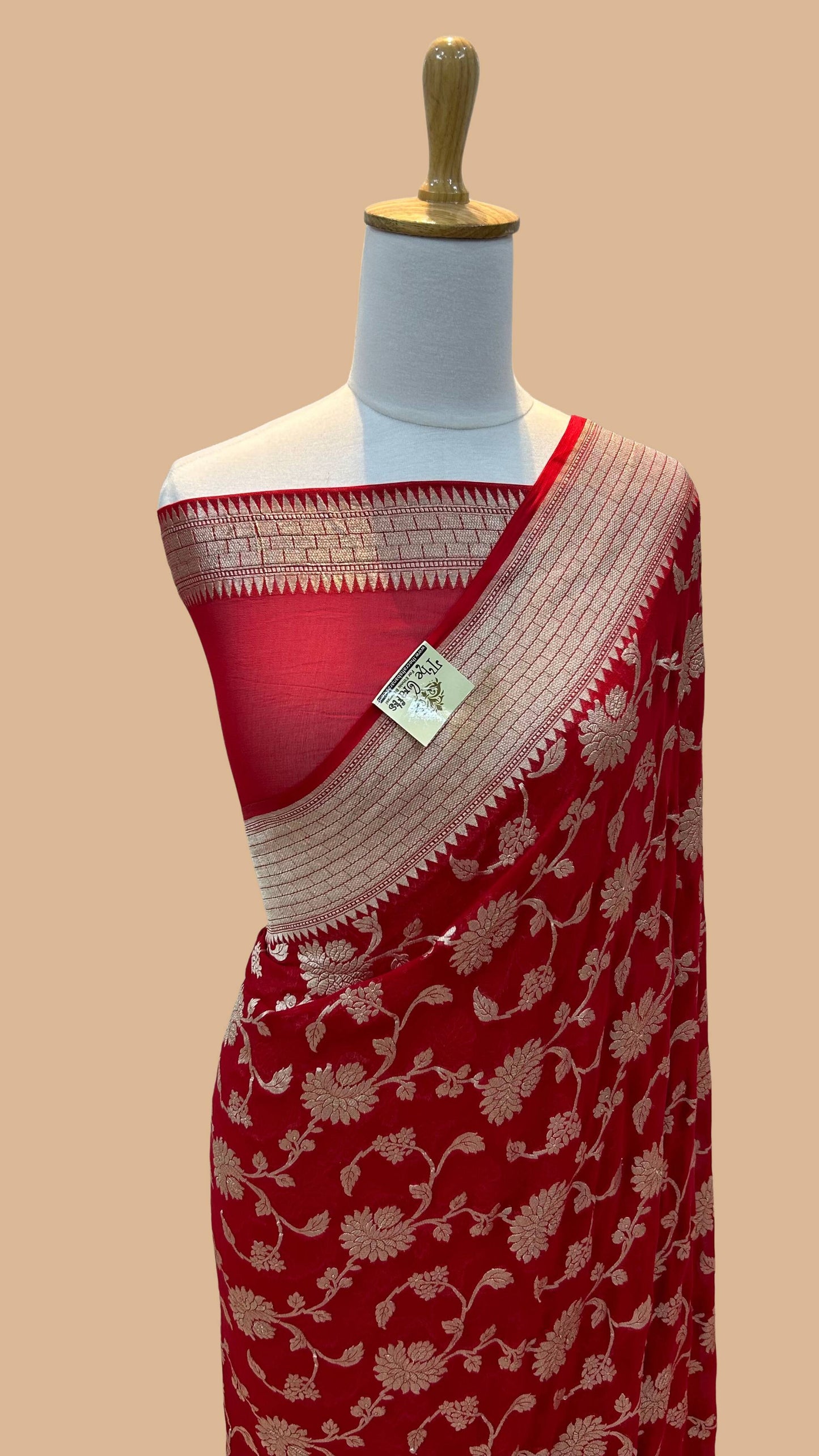 Khaddi Georgette Banarasi Saree - Water Zari