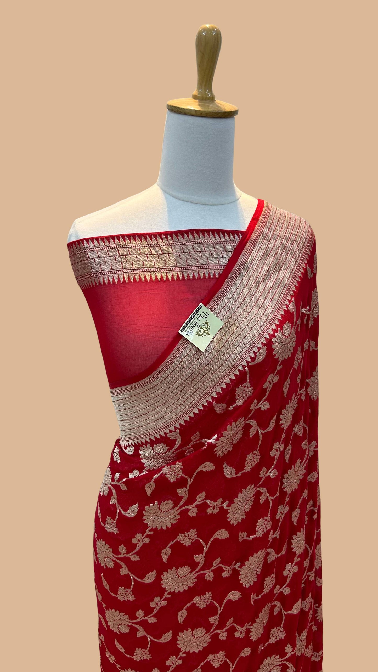 Khaddi Georgette Banarasi Saree - Water Zari