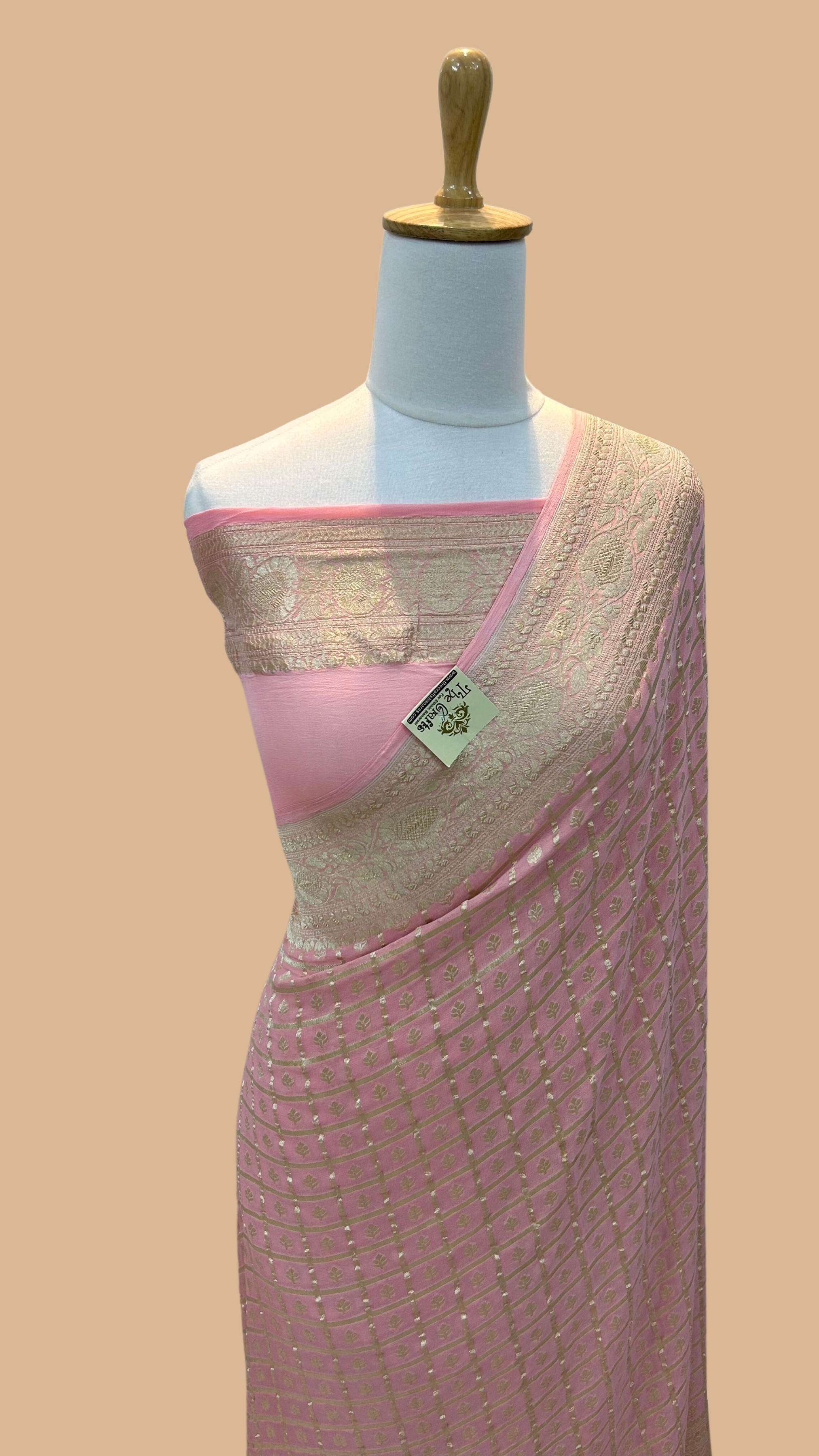 Khaddi Georgette Banarasi Saree - Water Zari