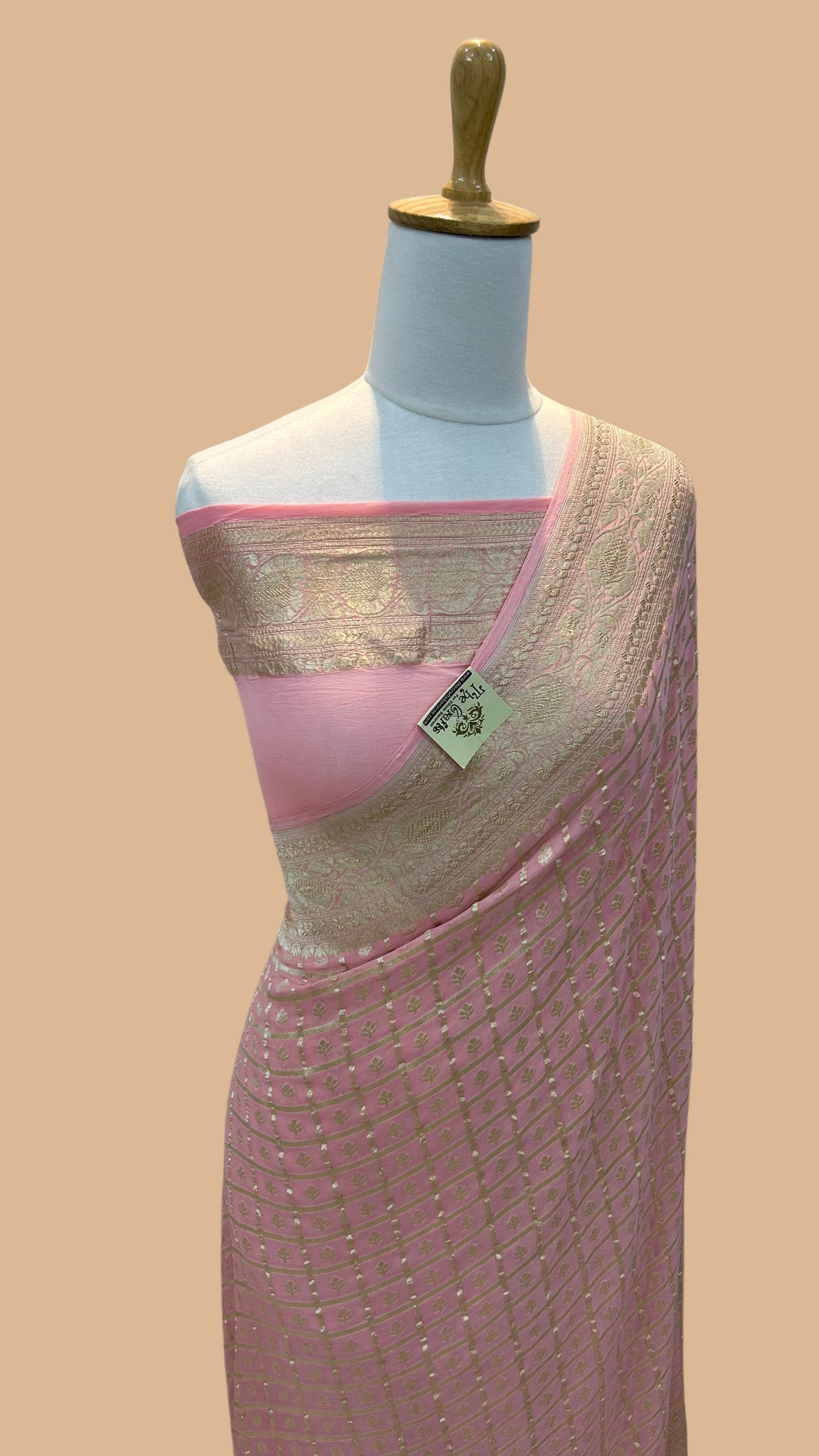 Khaddi Georgette Banarasi Saree - Water Zari