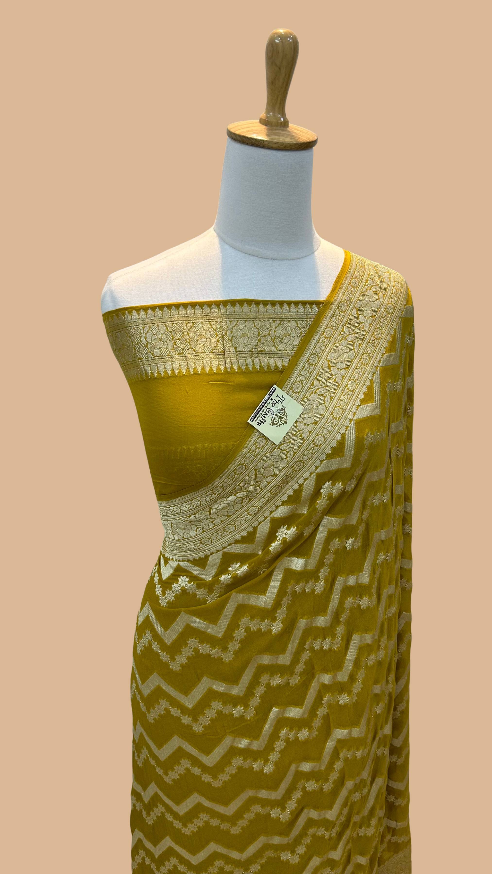 Khaddi Georgette Banarasi Saree - Water Zari