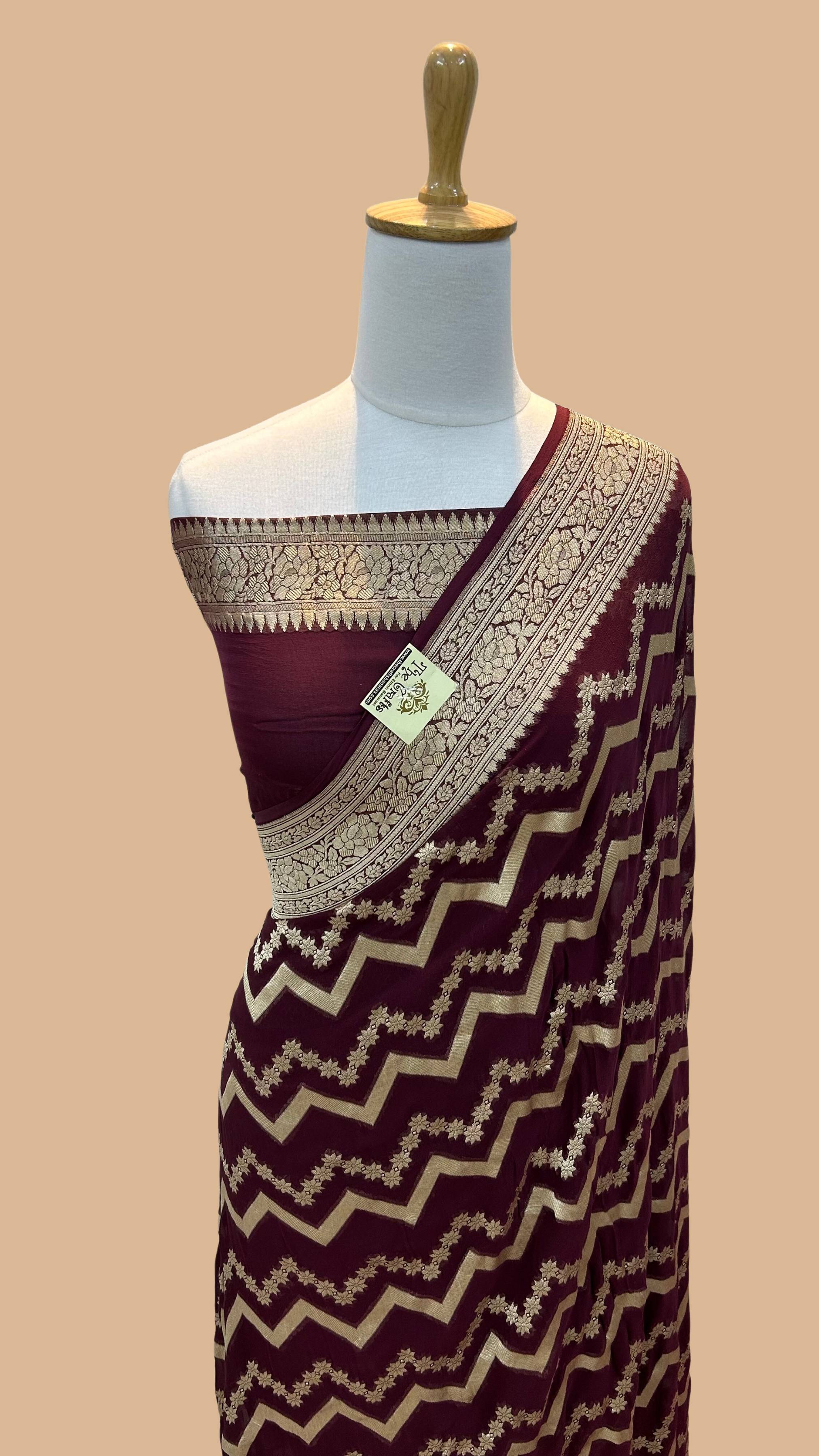 Khaddi Georgette Banarasi Saree - Water Zari