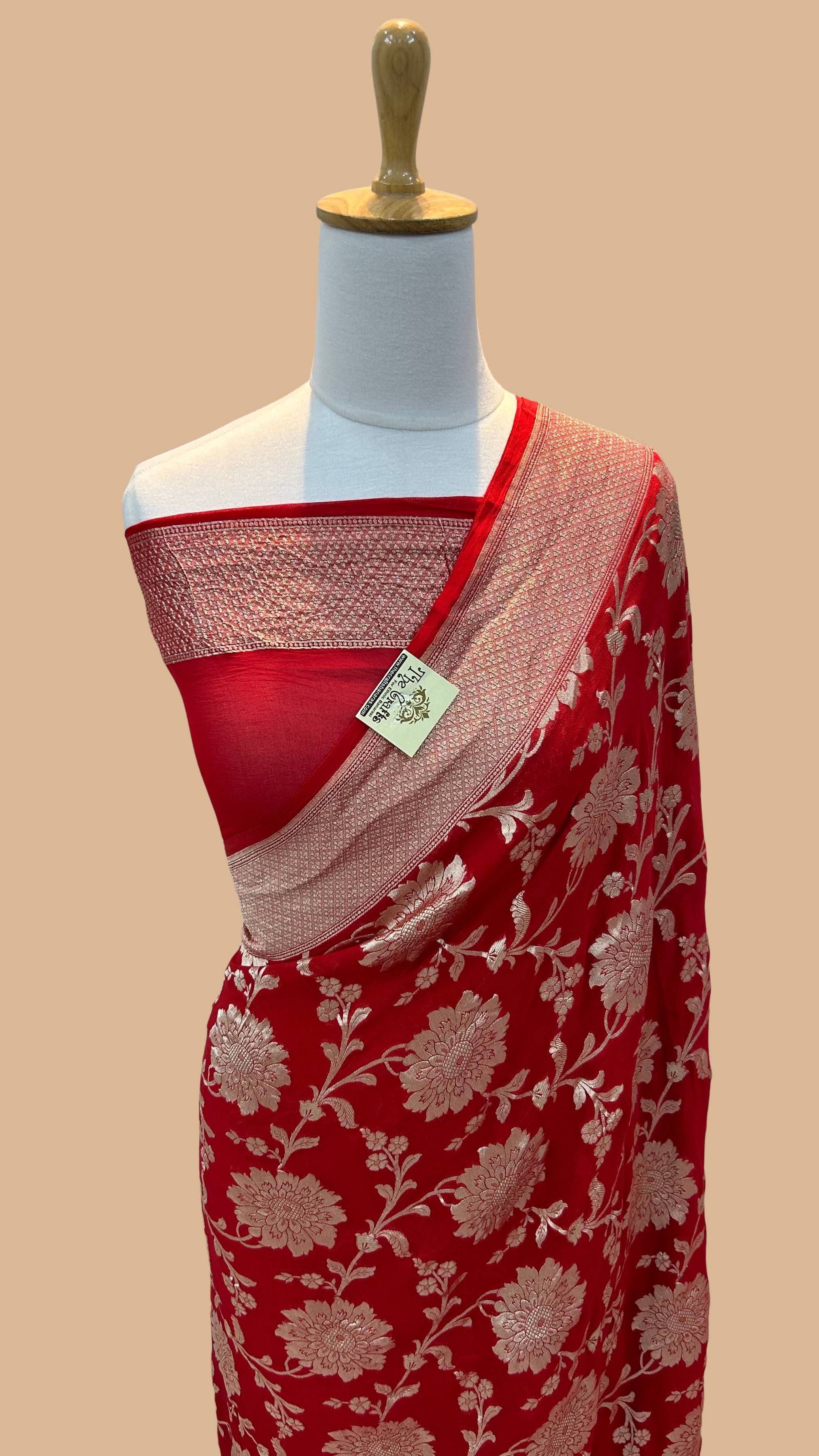 Khaddi Georgette Banarasi Saree - Water Zari