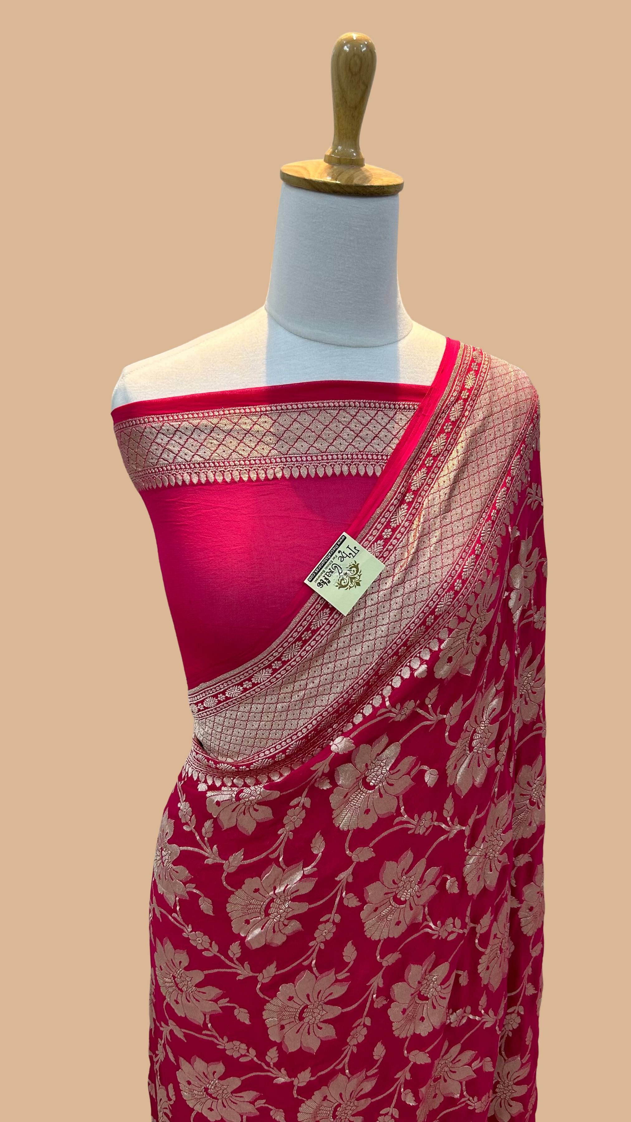 Khaddi Georgette Banarasi Saree - Water Zari