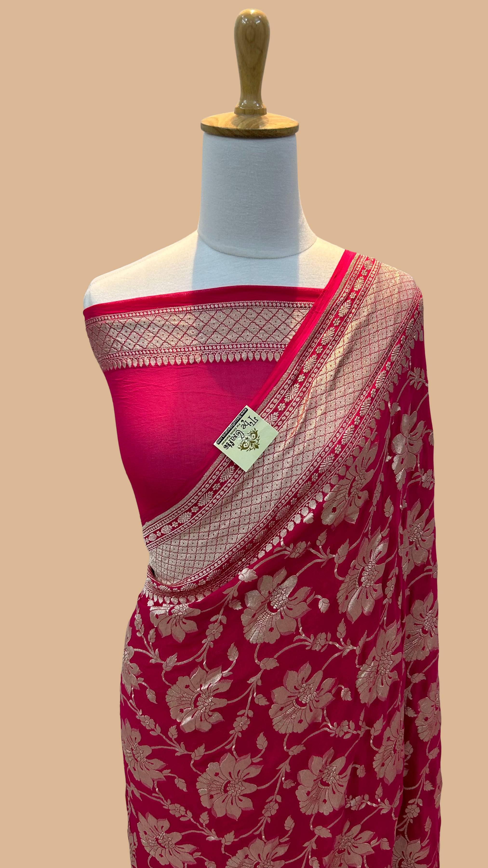 Khaddi Georgette Banarasi Saree - Water Zari