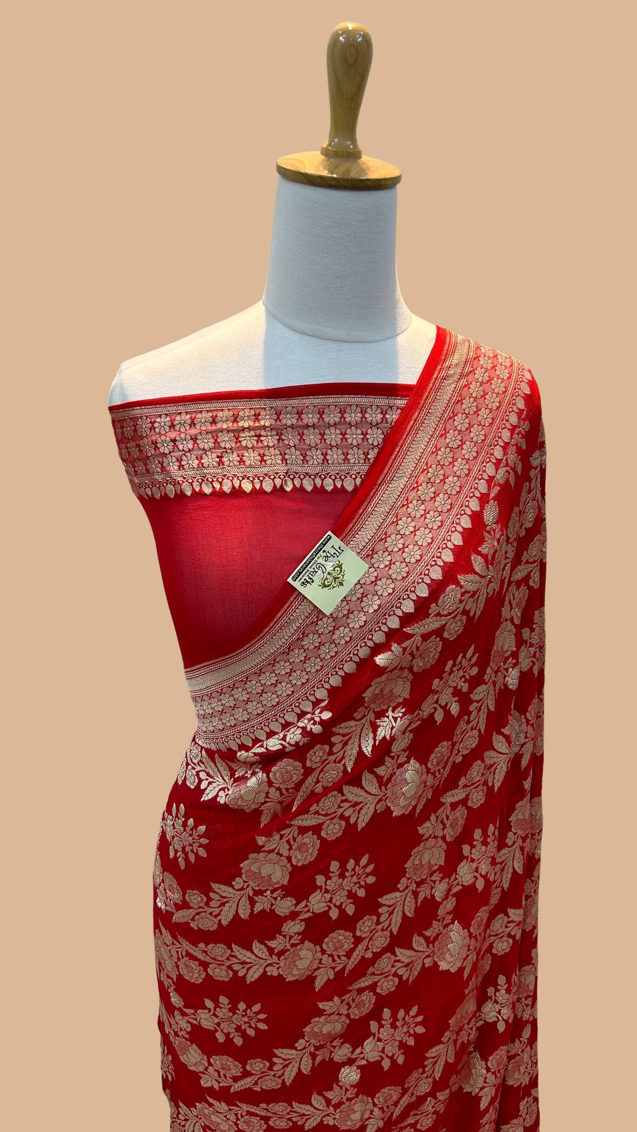 Khaddi Georgette Banarasi Saree - Water Zari