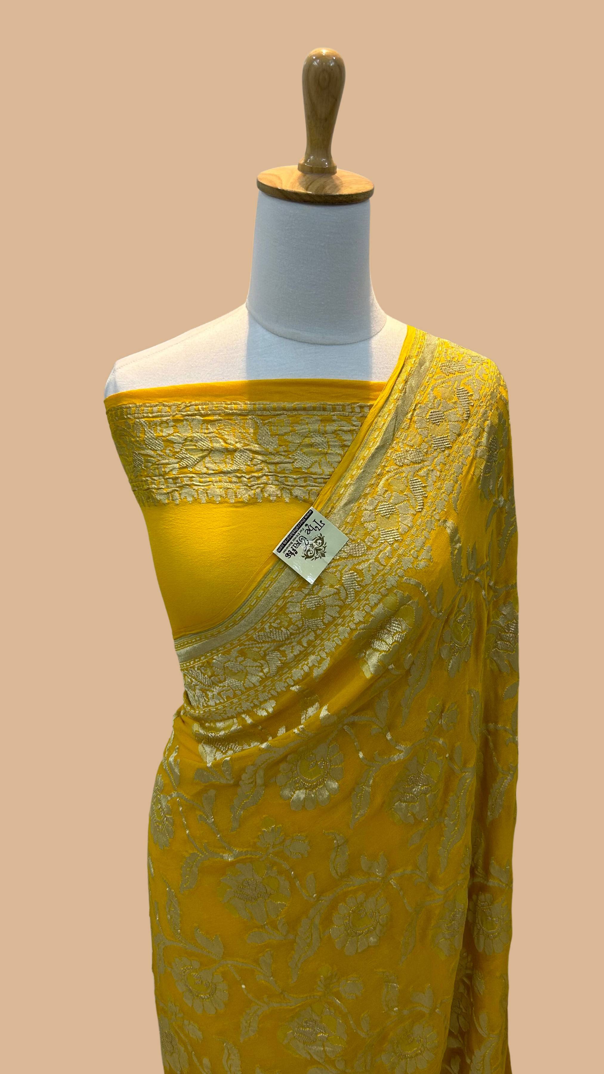 Khaddi Georgette Banarasi Saree - Water Zari