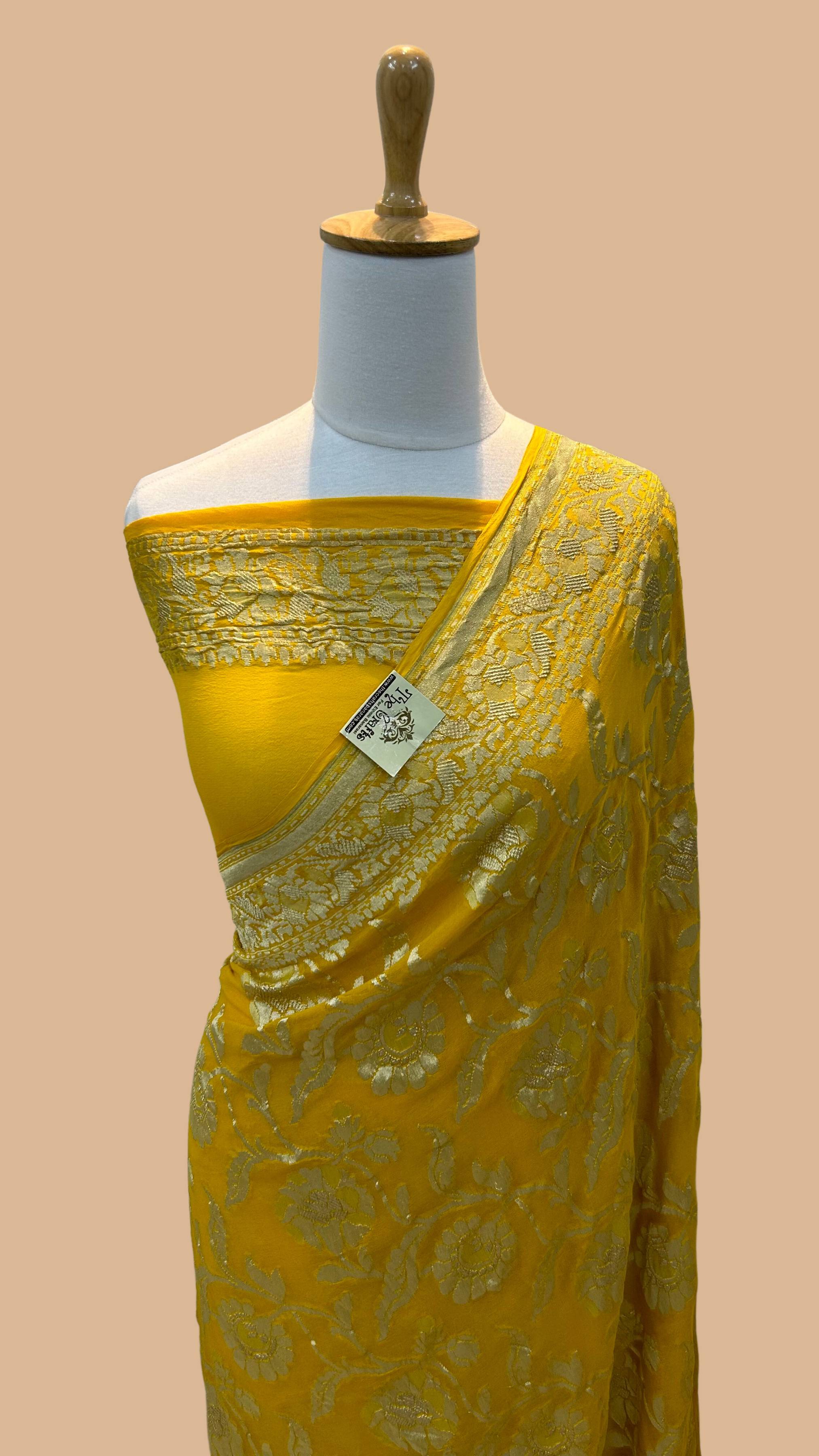 Khaddi Georgette Banarasi Saree - Water Zari