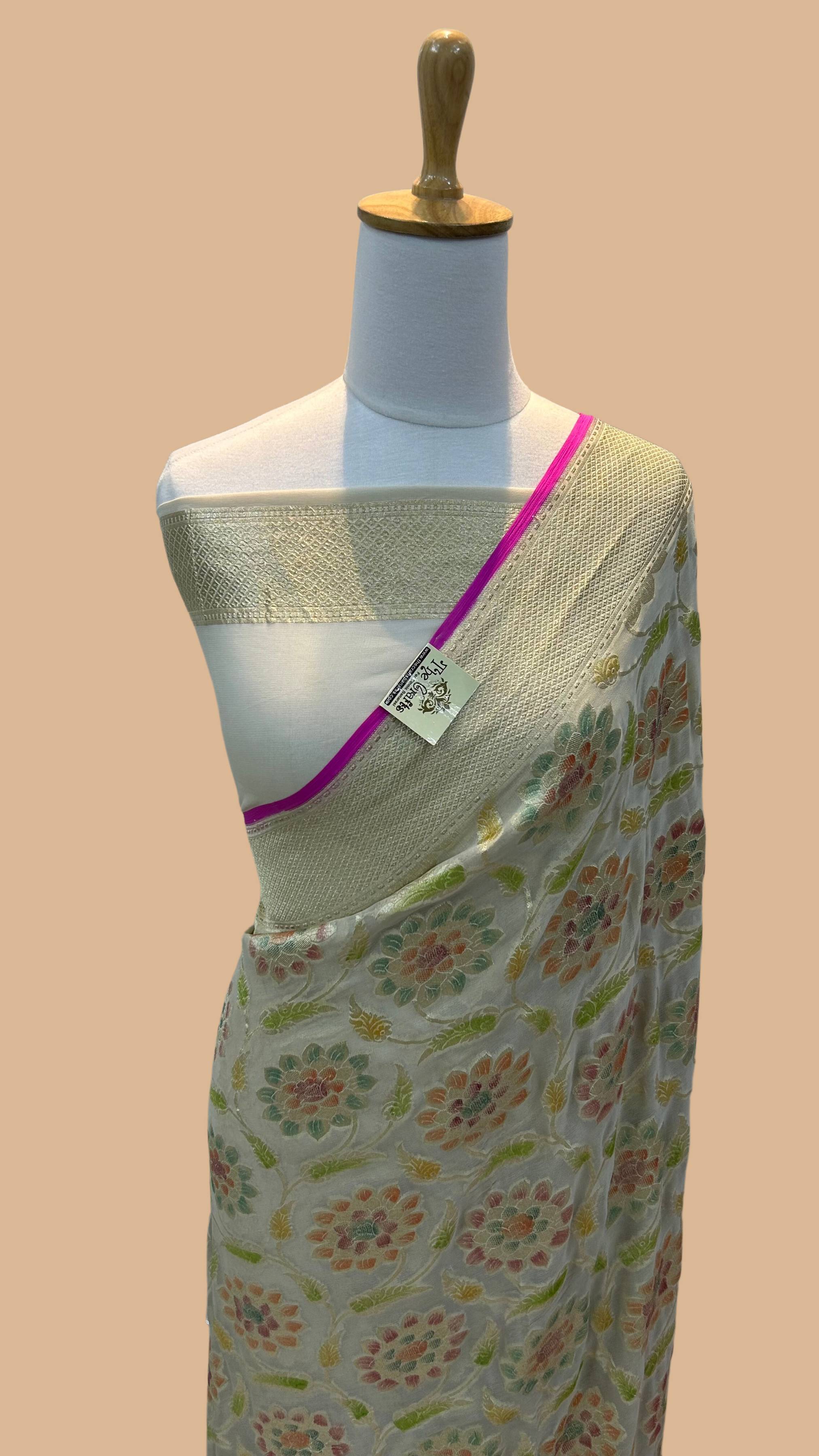 Khaddi Georgette Banarasi Saree - Water Zari