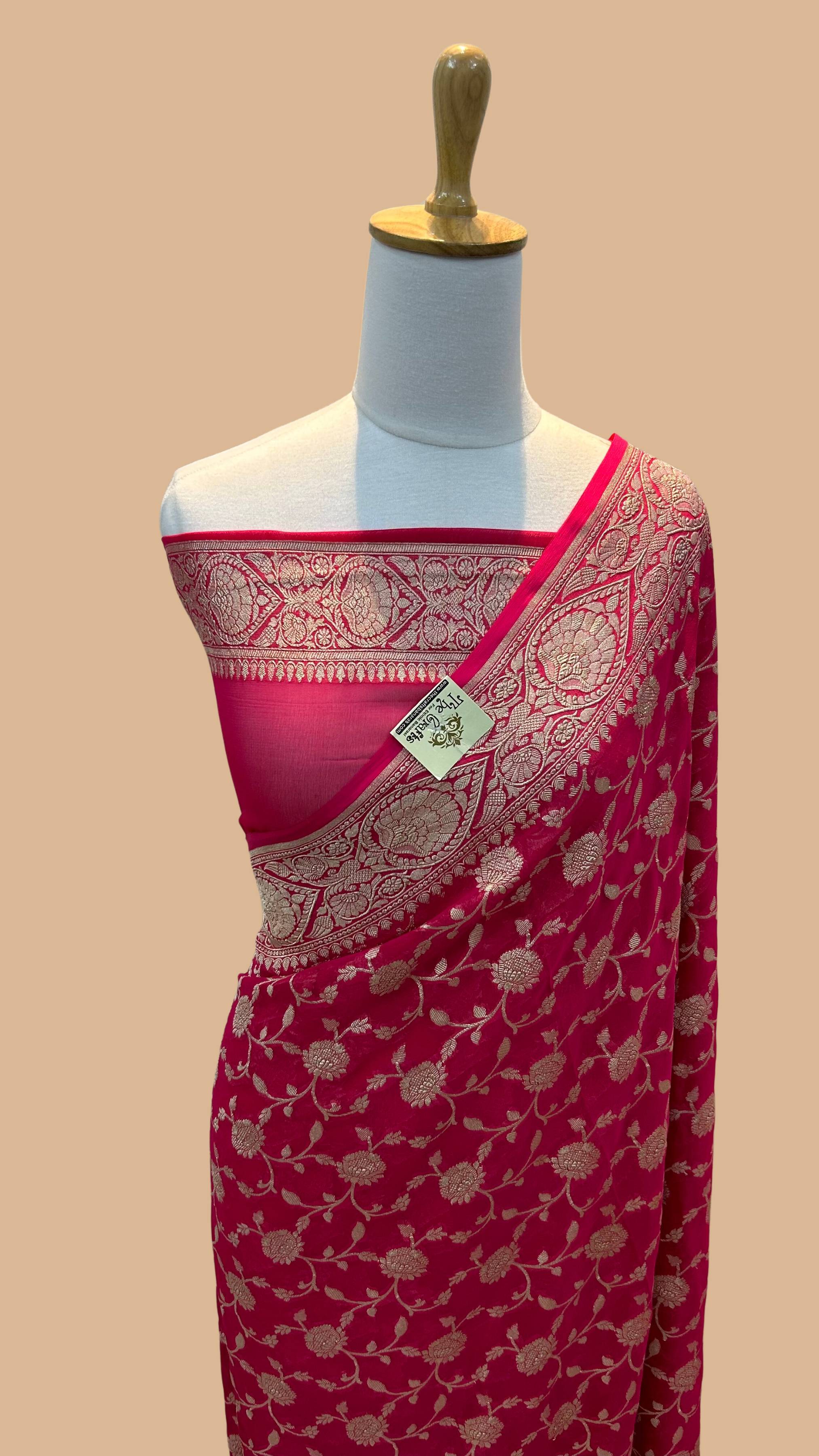 Khaddi Georgette Banarasi Saree - Water Zari