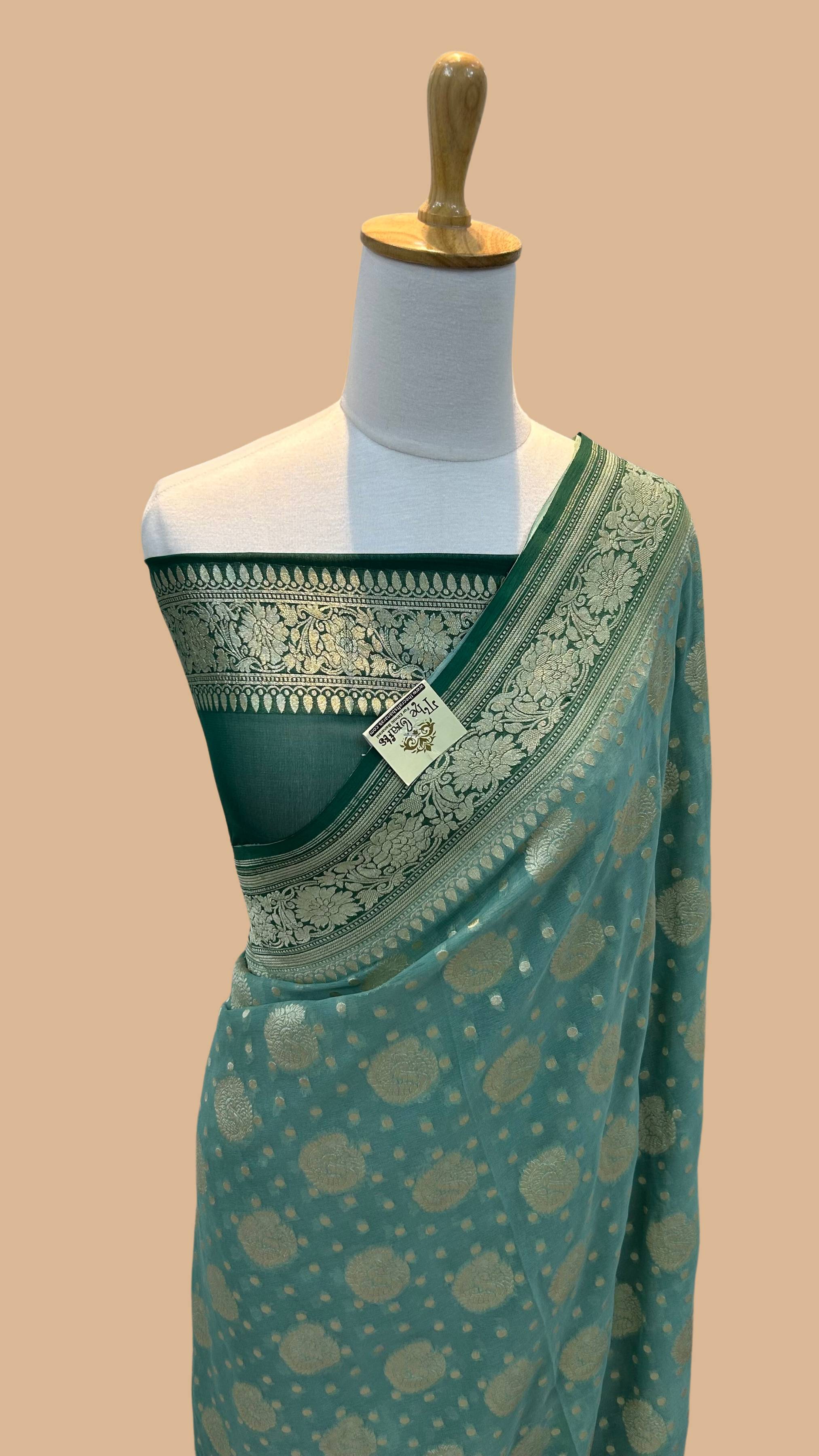 Khaddi Georgette Banarasi Saree - Water Zari