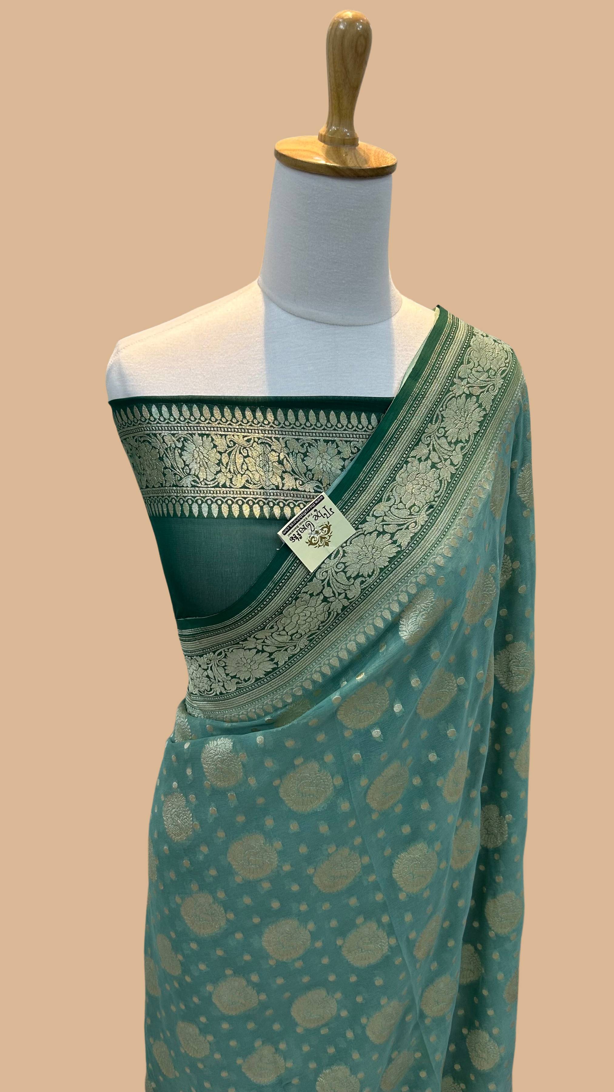 Khaddi Georgette Banarasi Saree - Water Zari