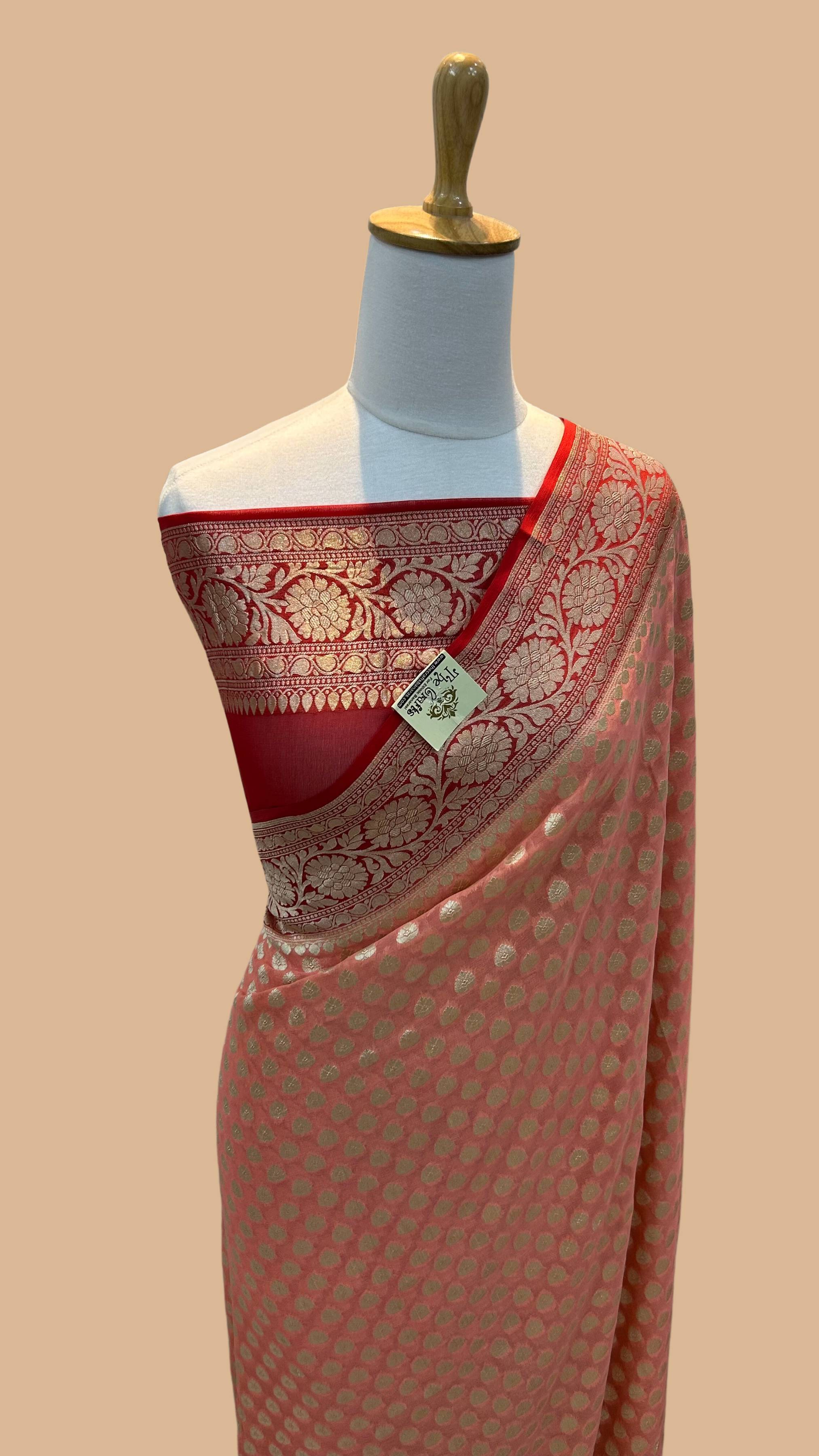 Khaddi Georgette Banarasi Saree - Water Zari