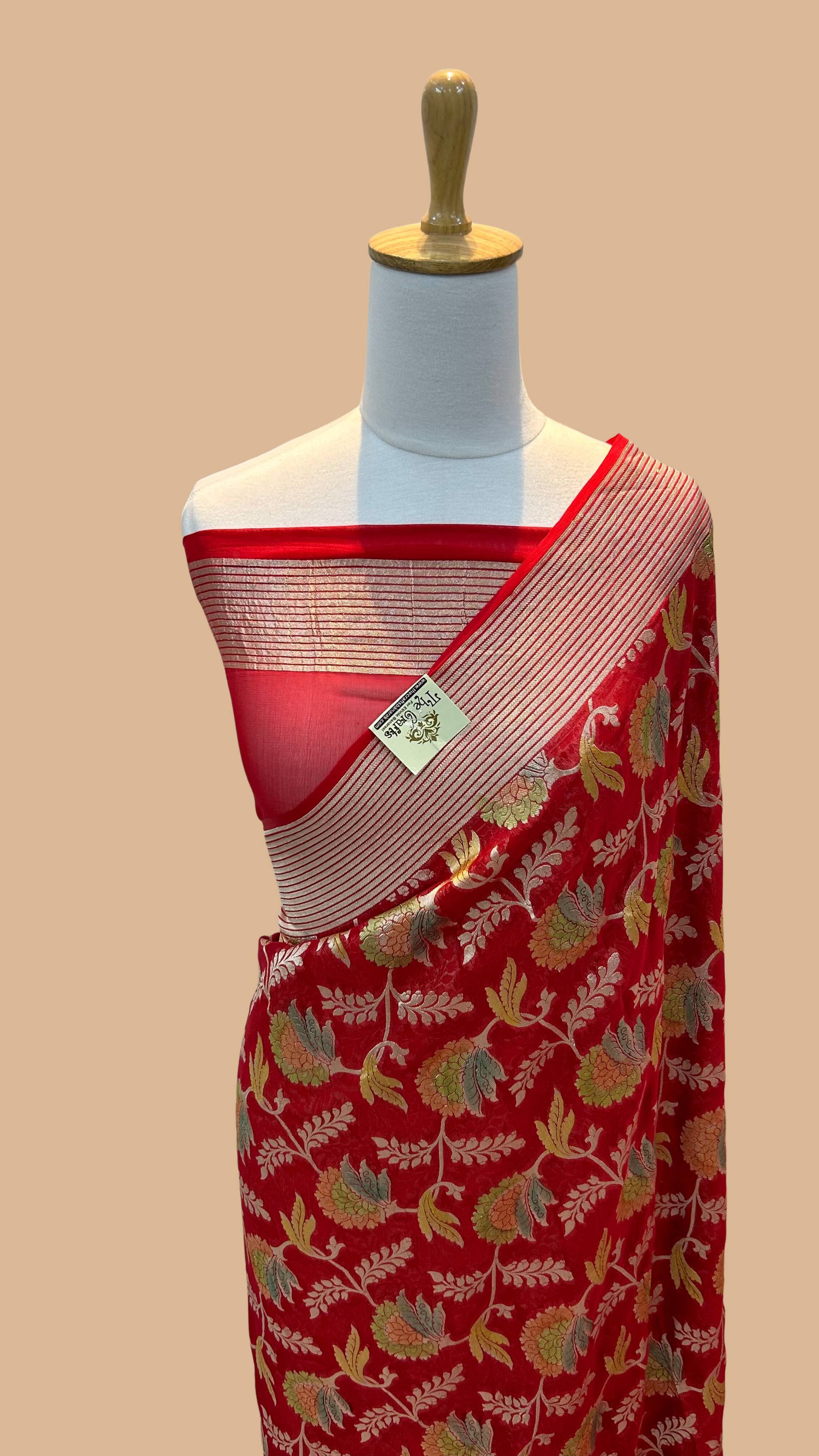 Khaddi Georgette Banarasi Saree - Water Zari