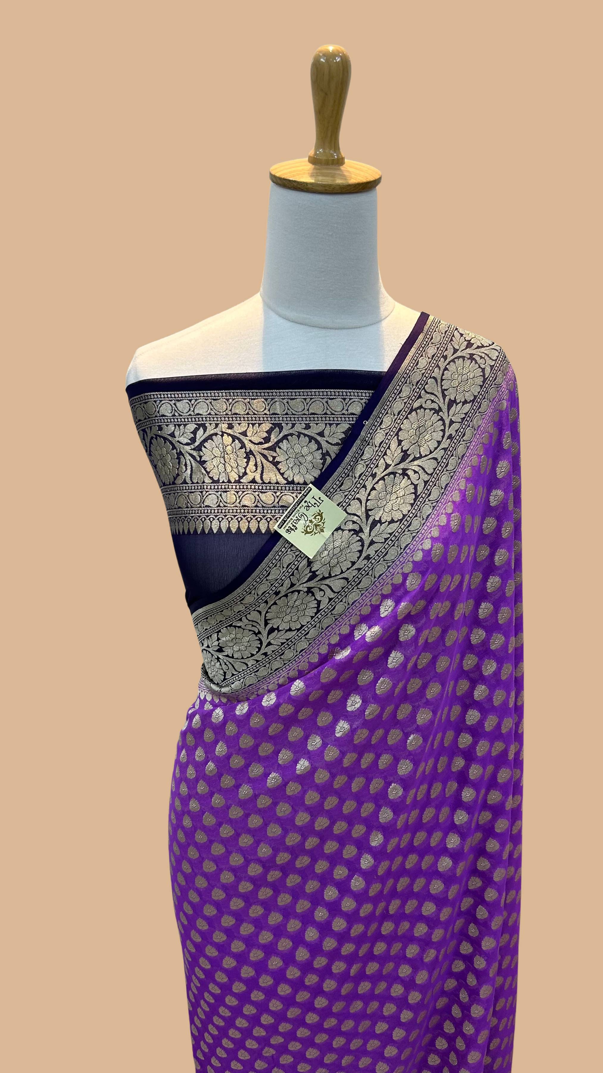 Khaddi Georgette Banarasi Saree - Water Zari