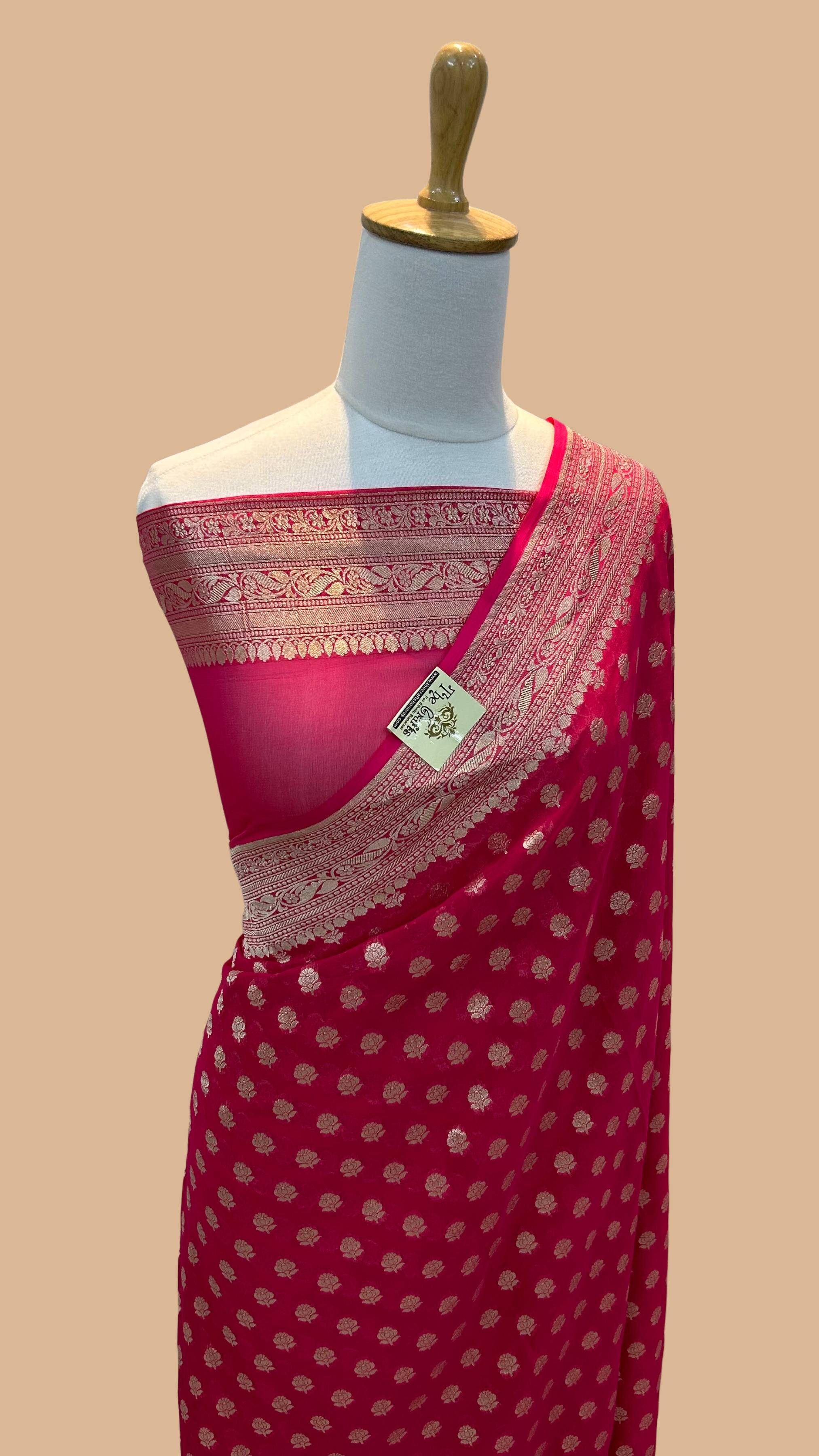 Khaddi Georgette Banarasi Saree - Water Zari