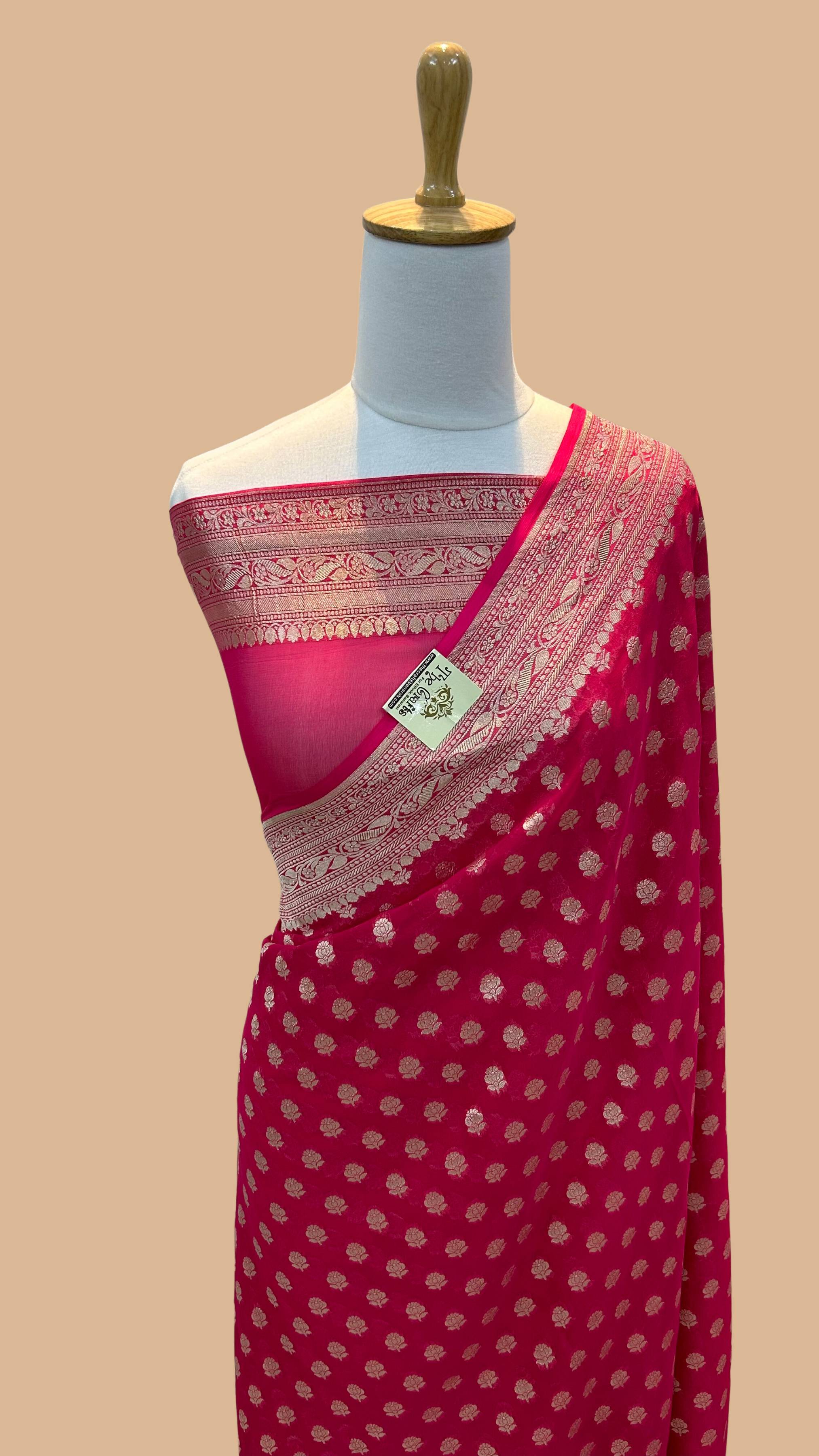 Khaddi Georgette Banarasi Saree - Water Zari