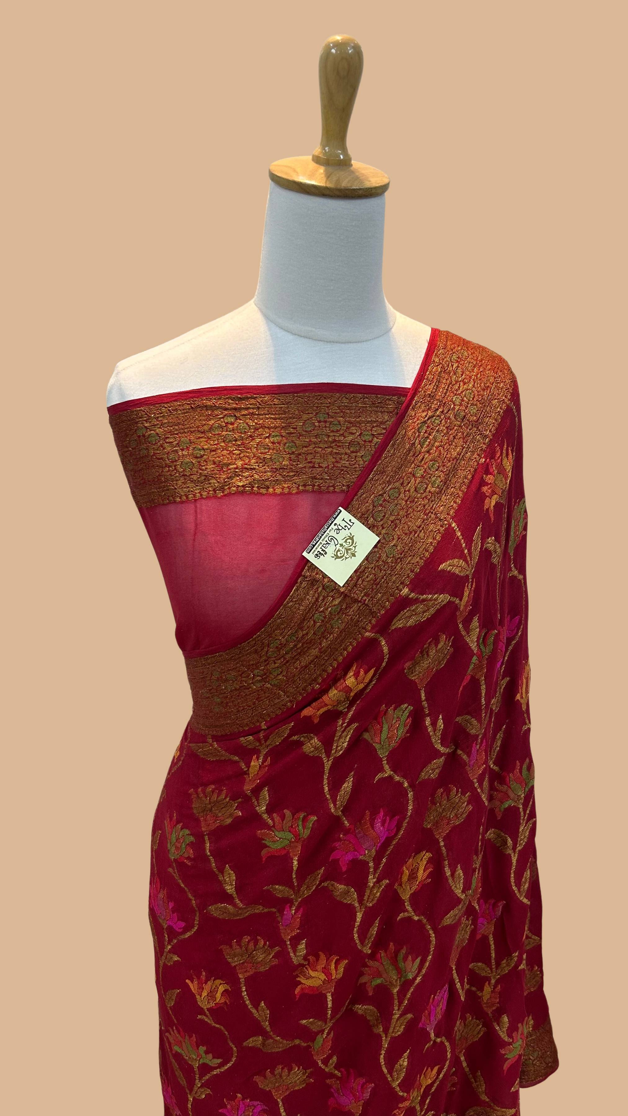 Pure Khaddi Chiffon Banarasi Saree